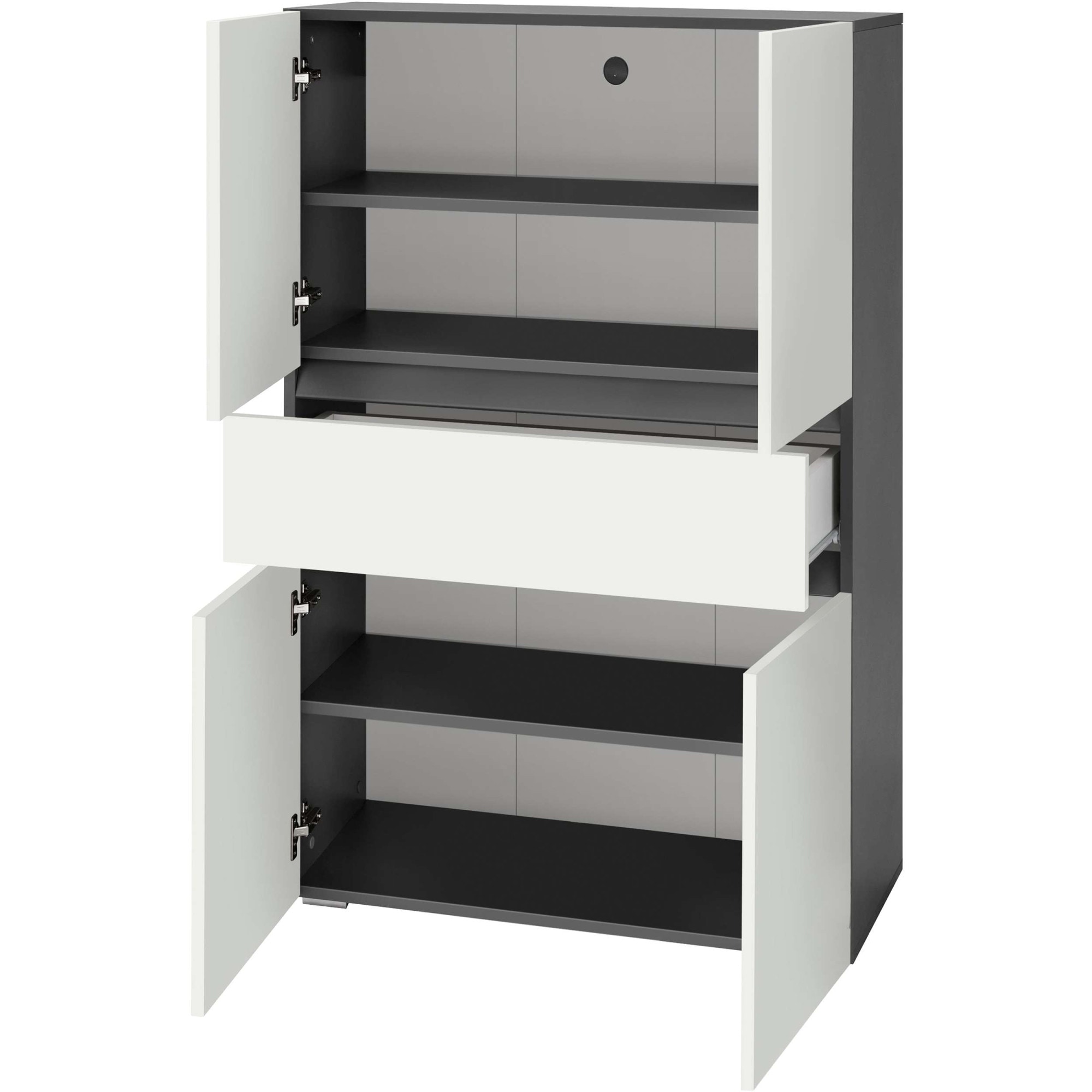 Home affaire Midischrank »Wisla«, mit 4 Türen & 1 Schublade, Breite 76 cm, Höhe 130 cm