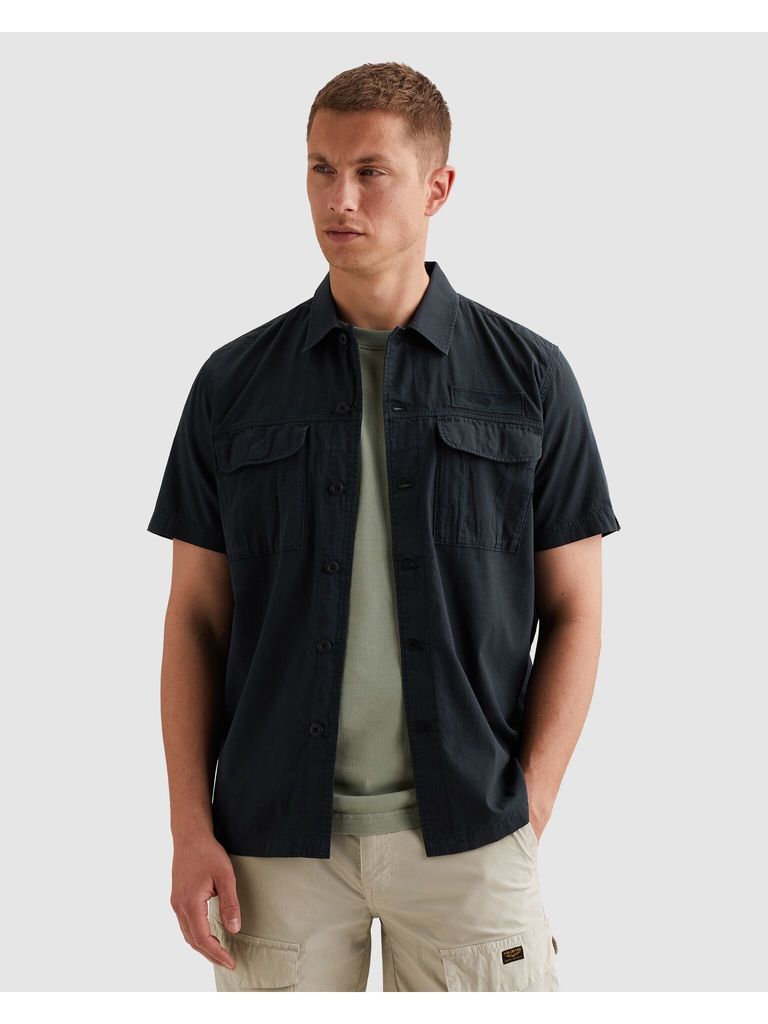 PME LEGEND Kurzarmhemd »Short Sleeve Shirt Ctn Bedford garment dye« Garment dye- Färbung