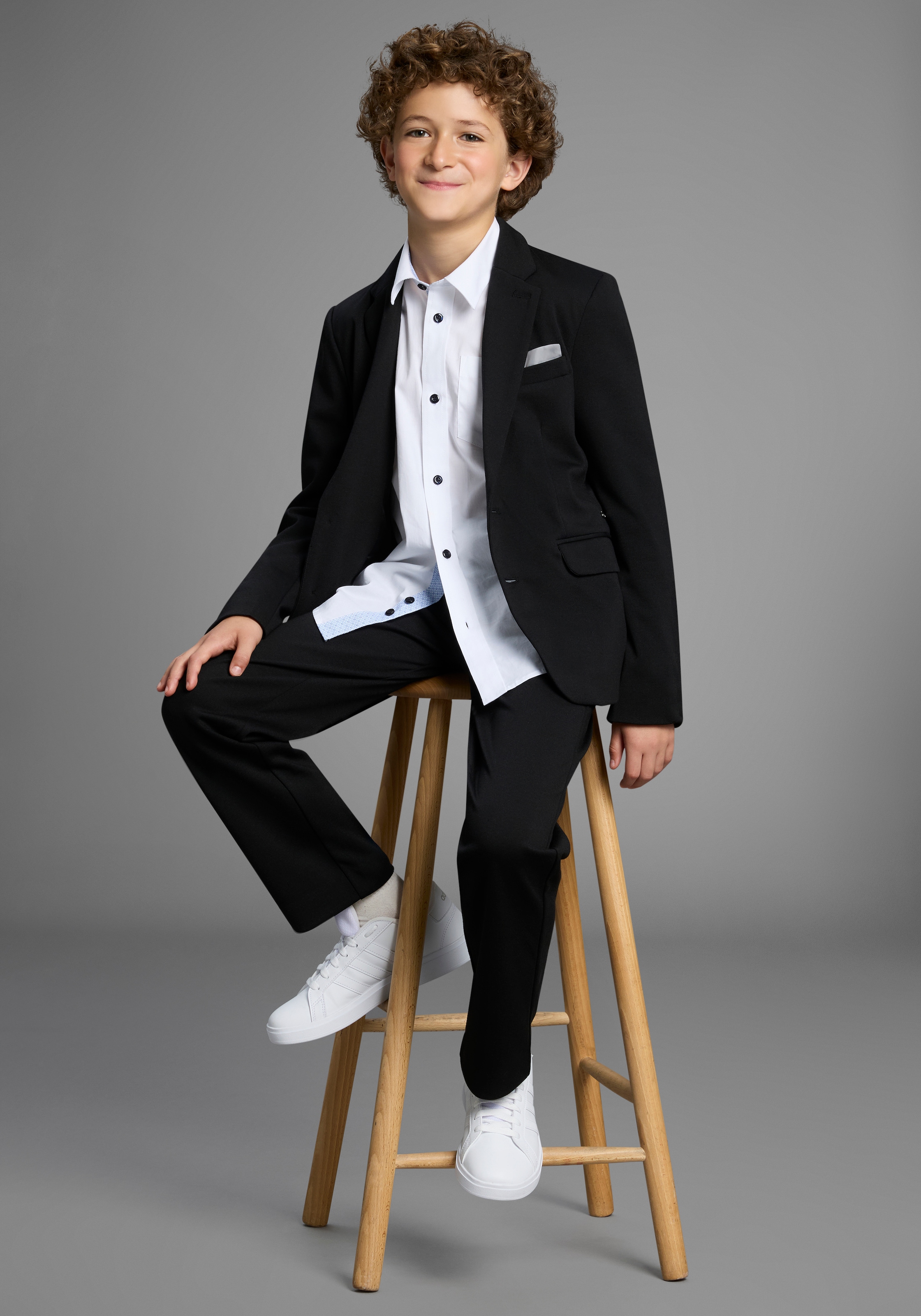 BRUNO BANANI Anzug »2tlg. Jersey Anzug« Set, Sakko & Hose, 2 Stk. tlg. Basic NEU! für TEENS. Eleganter Jersey Anzug schwarz 182 182 2 teiliger...