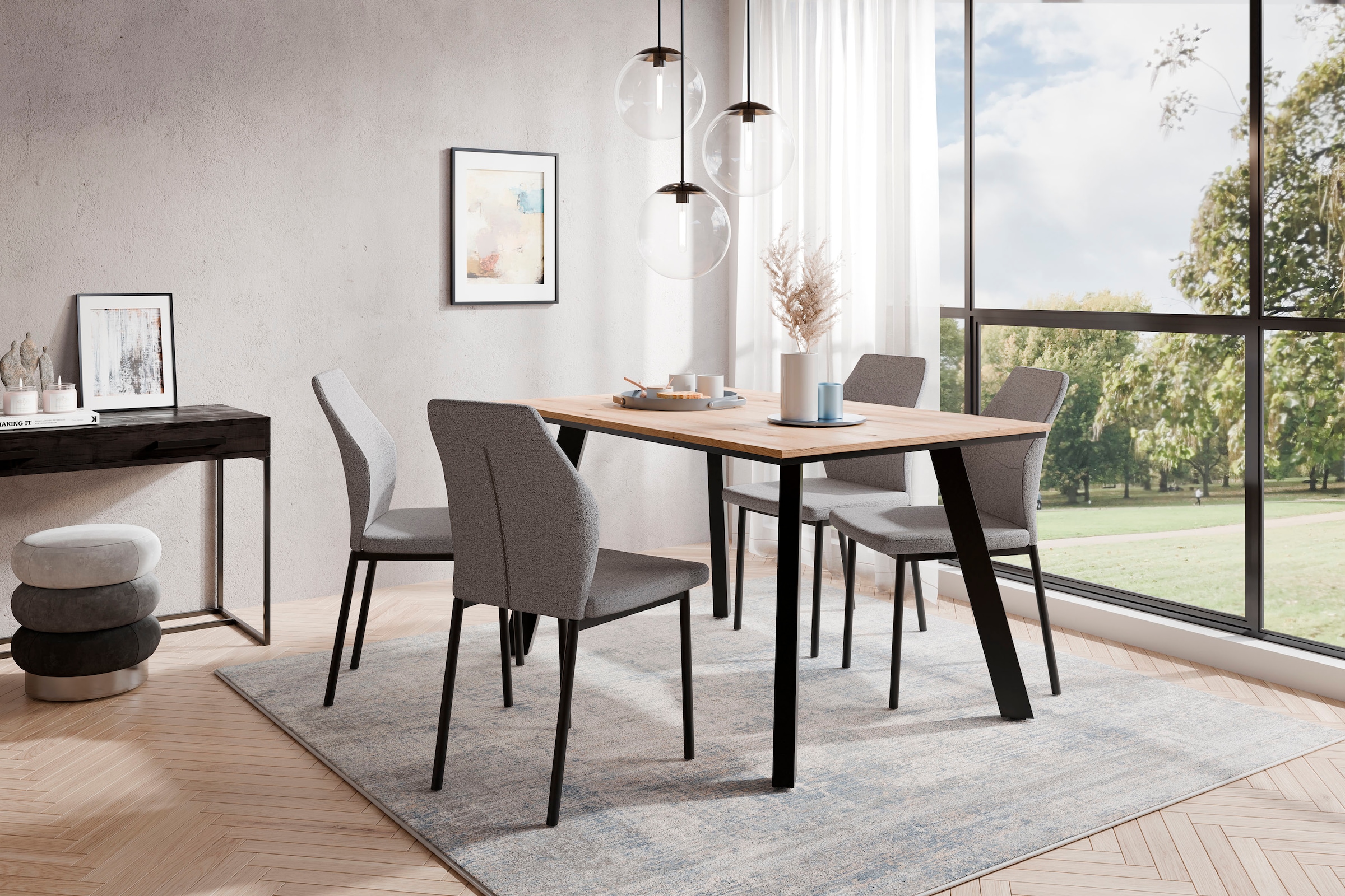 Home affaire Esstisch »Genf«, pflegeleichter Küchentisch, Breite 140 cm, Evoke Eichenachbildung