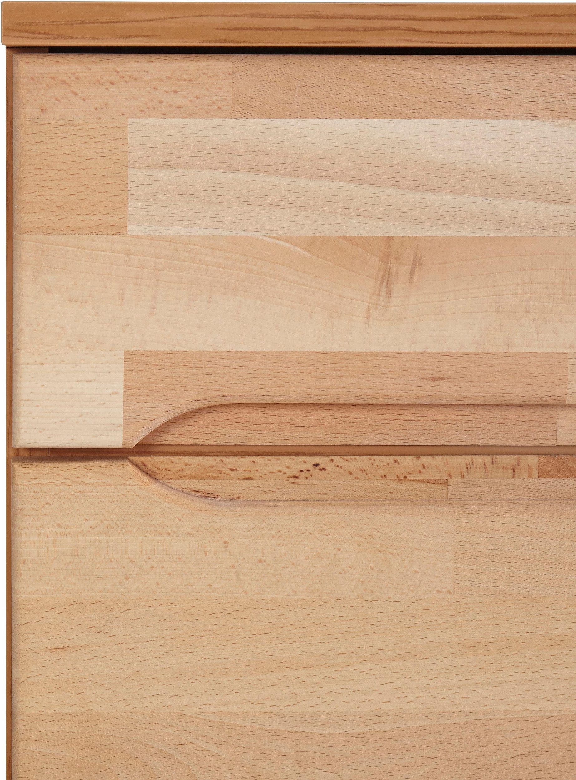OTTO home Vitrine »VETRO: Fronten aus Massivholz, Korpus aus Melamin, 1Glastür« Kernbuche B/T/H:50/40/144cm, 2Variable einlegeboden, Türanschlag L/R