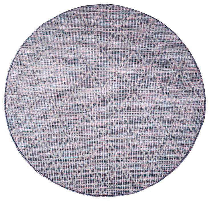 Carpet City Outdoorteppich »PALM3073«, rund, 5 mm Höhe, Wetterfest & UV-beständig, für Balkon, Terrasse, Küche, flach gewebt