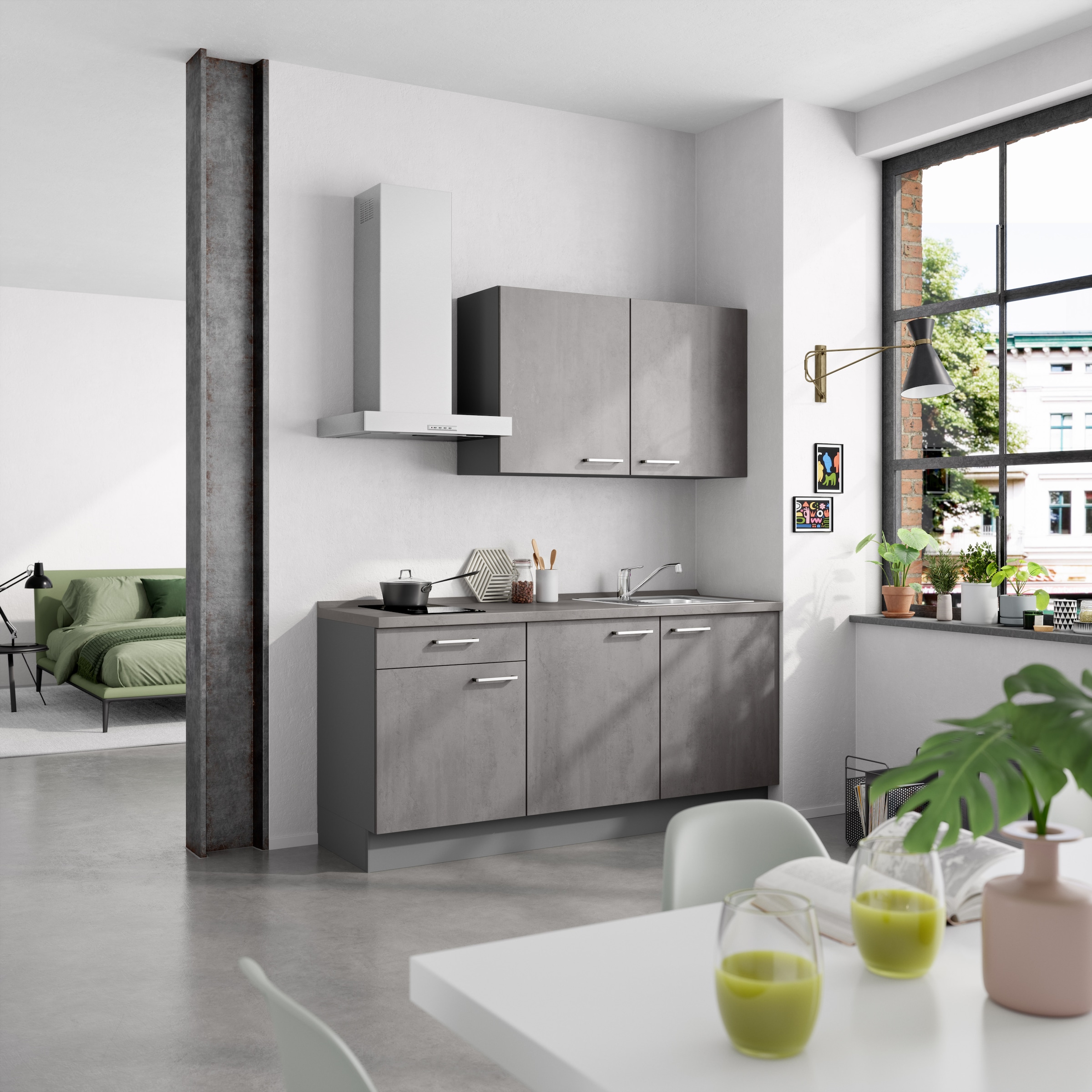 nobilia® Küchenzeile »"Riva I"«, vormontiert, Ausrichtung wählbar, Breite 180 cm, wahlw. mit E-Geräten
