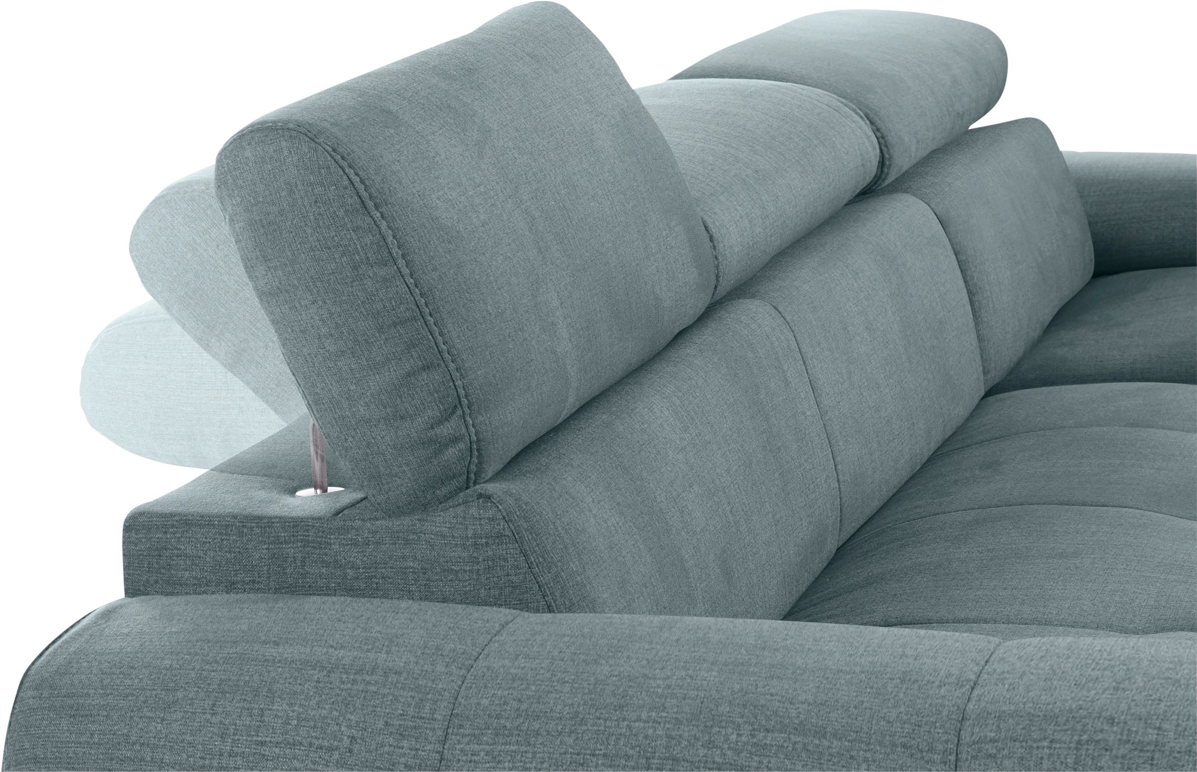 COTTA Ecksofa »Mia L-Form mit 3 Zierkissen«, wahlweise mit Bettfunktion, Bettkasten, Beleuchtung & Wireless-Charger