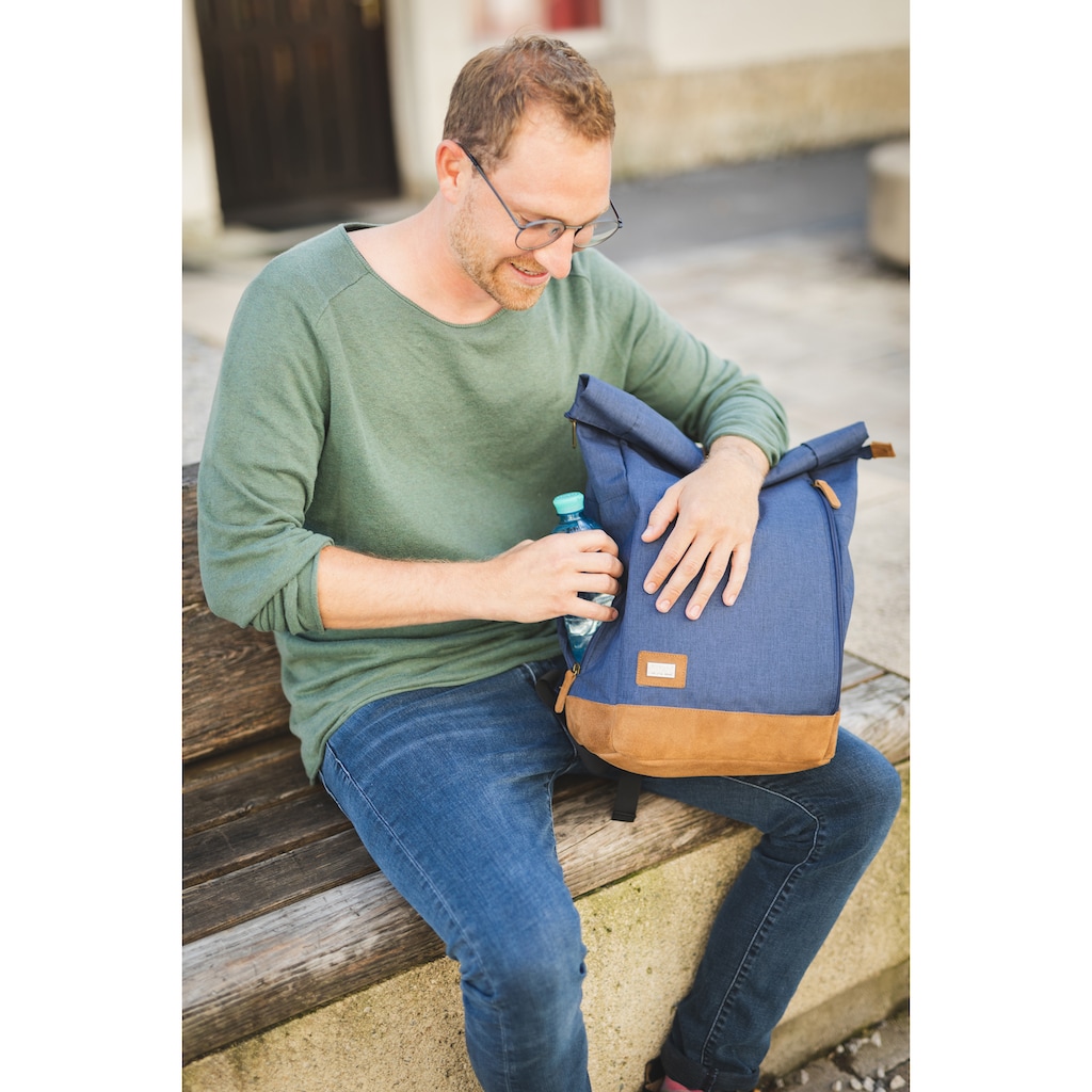 Fillikid Wickelrucksack »Berlin, navy melange«, Reflektoren