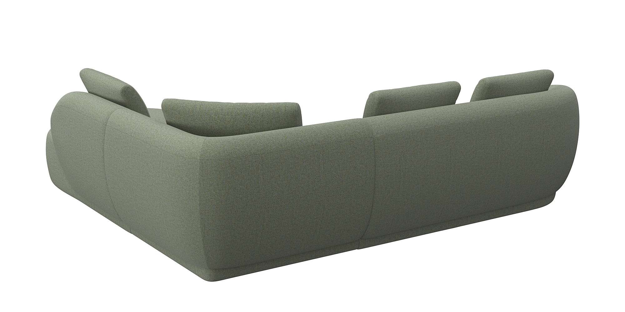 FLEXLUX Ecksofa »Torino, rund, L-Form, Sofa-Ecke mit Ottomane«, Modernes, organisches Sofa-Design, Kaltschaum, Wellenunterfederung