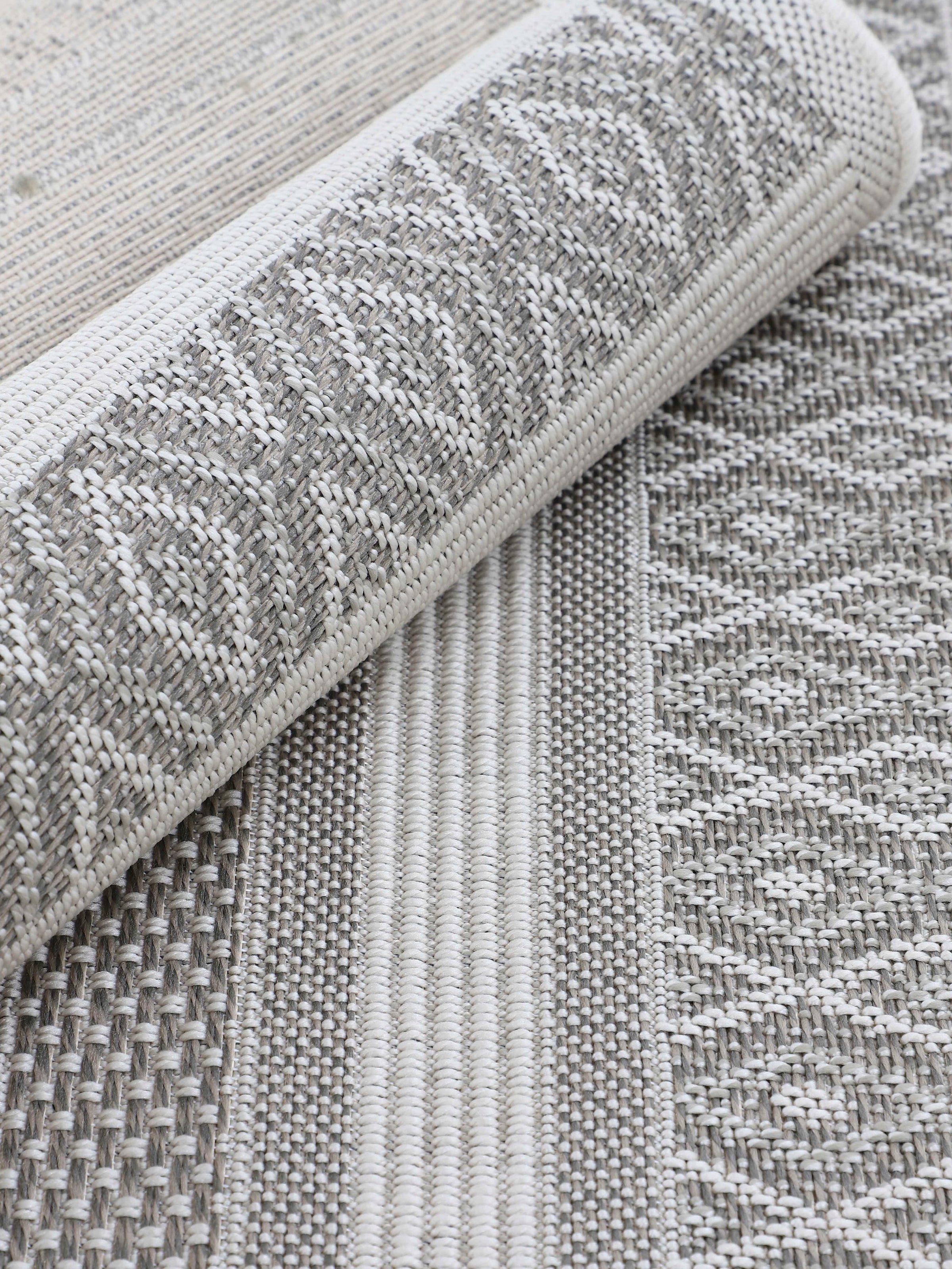 carpetfine Teppich »Boho 101«, rechteckig, 4 mm Höhe, robustes Flachgewebe, Sisal Optik, UV-beständig, Außenbereich