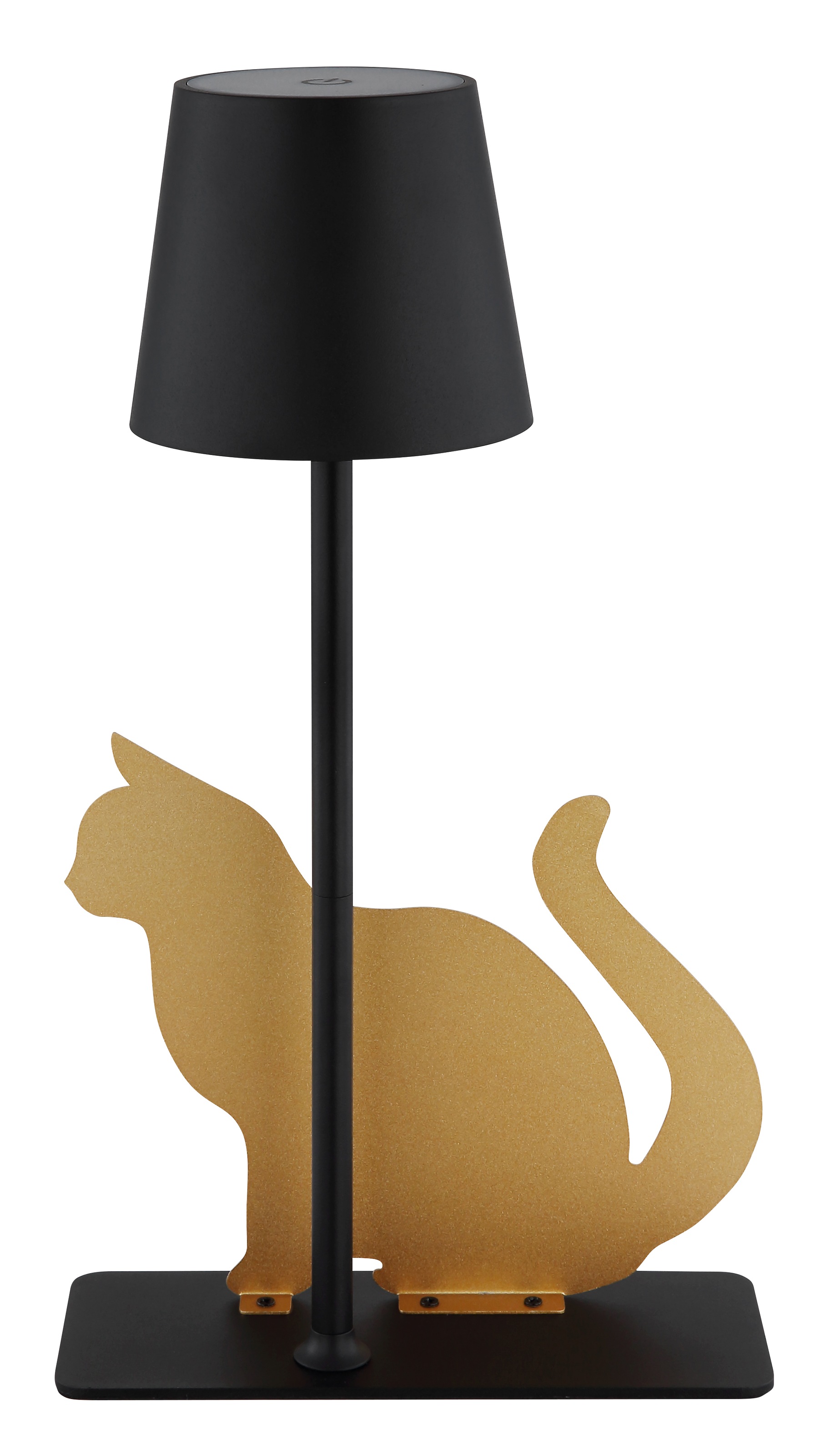 GLOBO LIGHTING LED Tischleuchte »FURRI«, 1 flammig, Leuchtmittel LED-Board | LED fest integriert, Tischlampe schwarz gold Tiere Katze