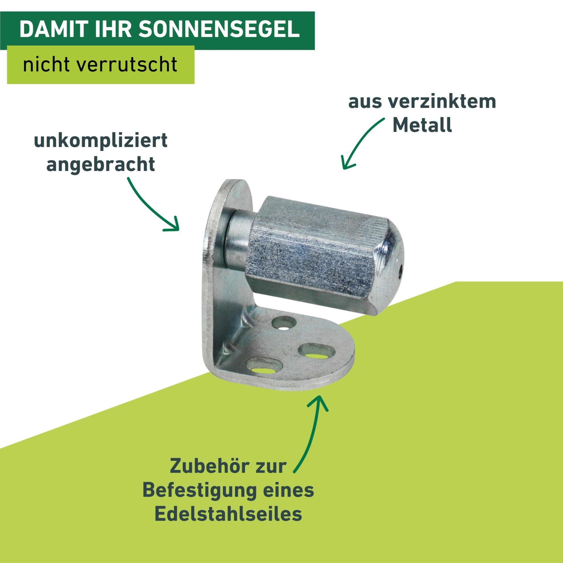 Windhager Seilspanngarnitur Zubehör-Set für die Befestigung von Sonnensegeln für Seilspannmarkisen