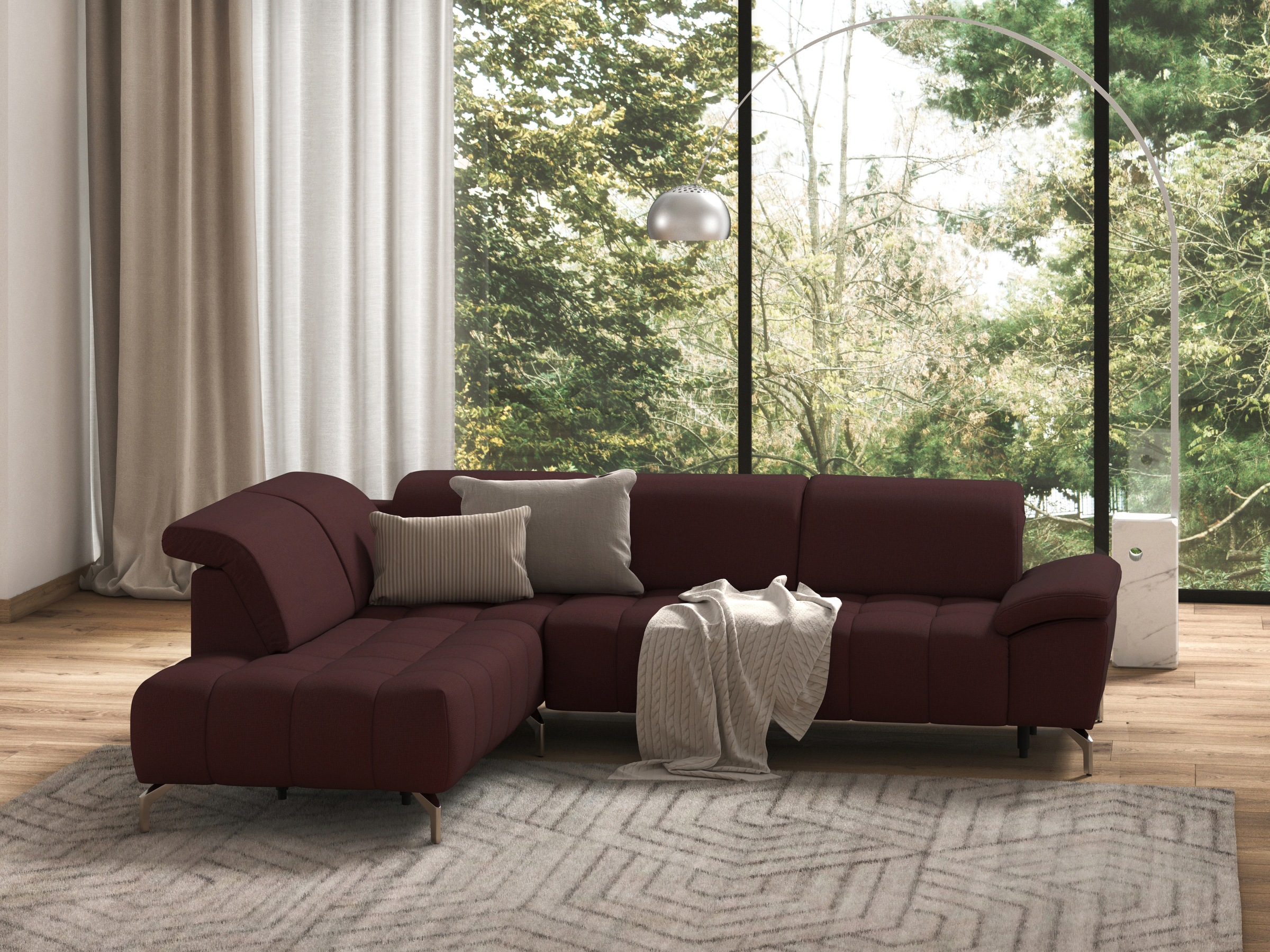 sit&more Ecksofa »Cool L-Form«, wahlweise mit Kopfteilverstellung und Vorzi günstig online kaufen