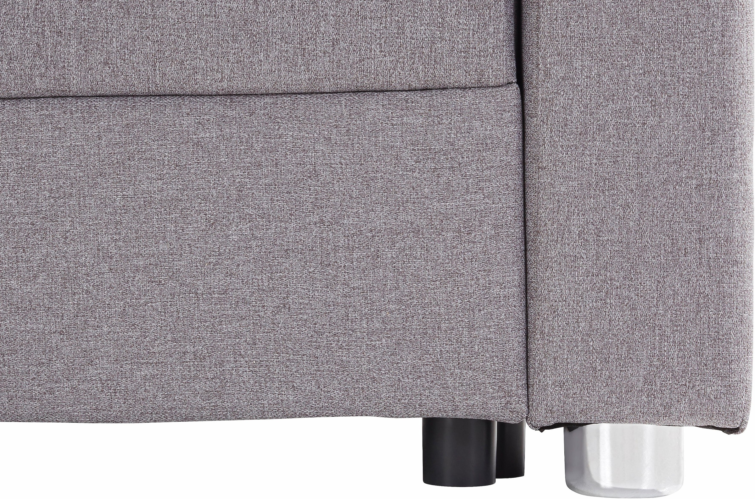 COLLECTION AB Ecksofa »Relax L-Form«, inklusive Bettfunktion, Federkern, wahlweise mit RGB-LED-Beleuchtung