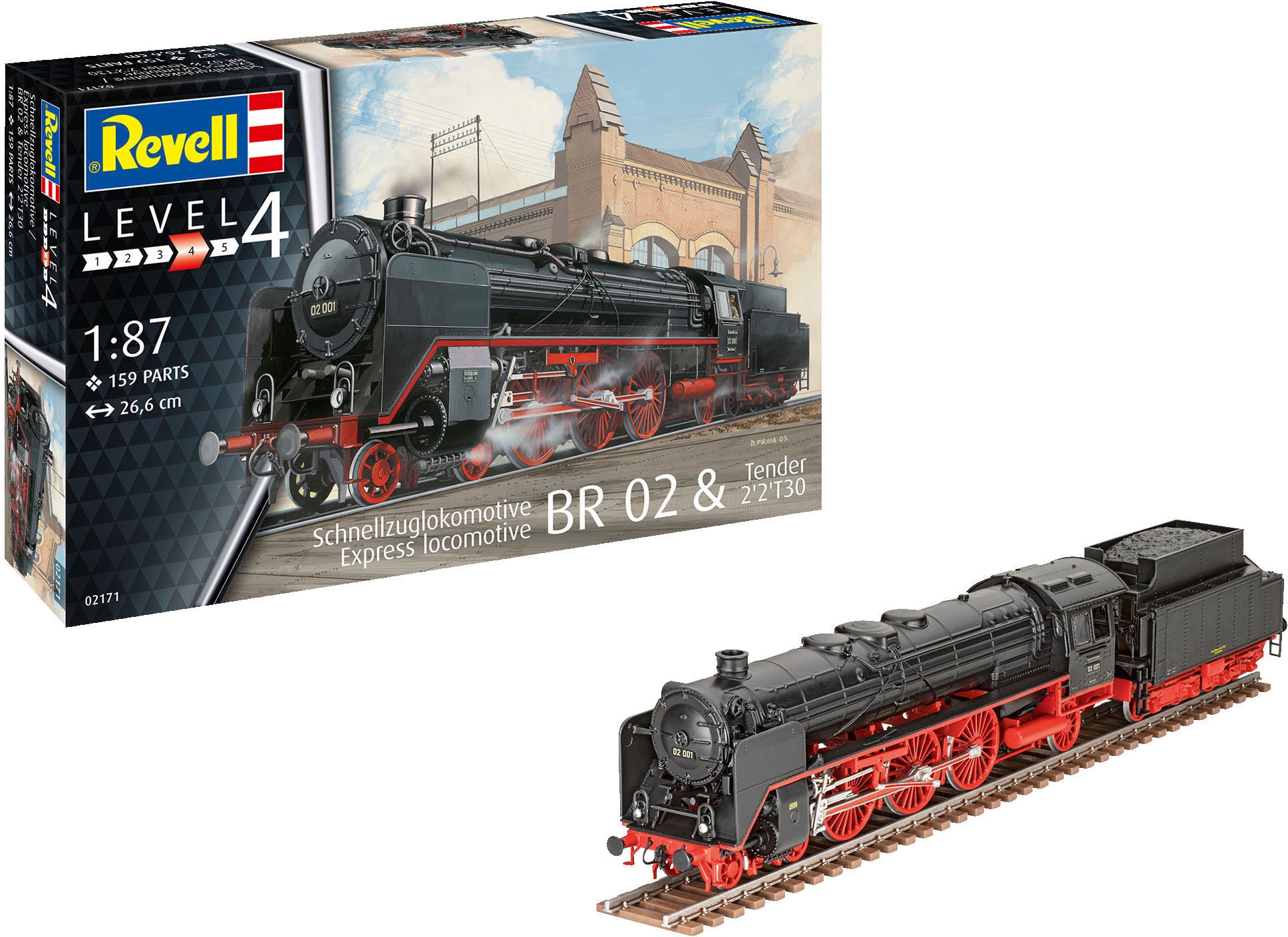 Revell® Modellbausatz »H0 Schnellzuglokomotive BR02 & Tender 2'2' T30«, 1:87, Made in Europe