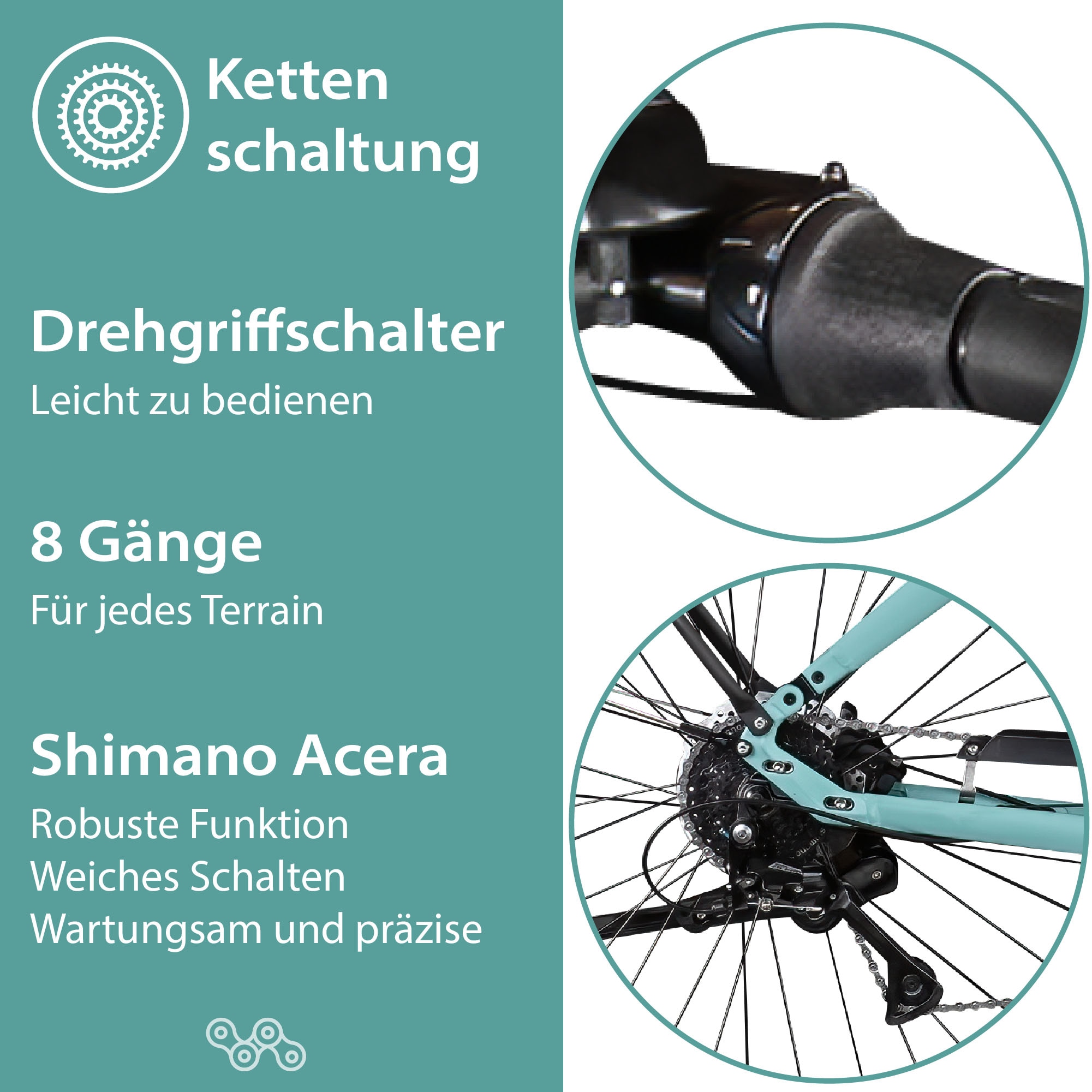 Tretwerk E-Bike »Amber«, 8 Gang, Shimano, Acera M3020 SGS, Mittelmotor 250 W, E Bike Damen 28" Elektrofahrrad 155 - 185cm Hollandrad