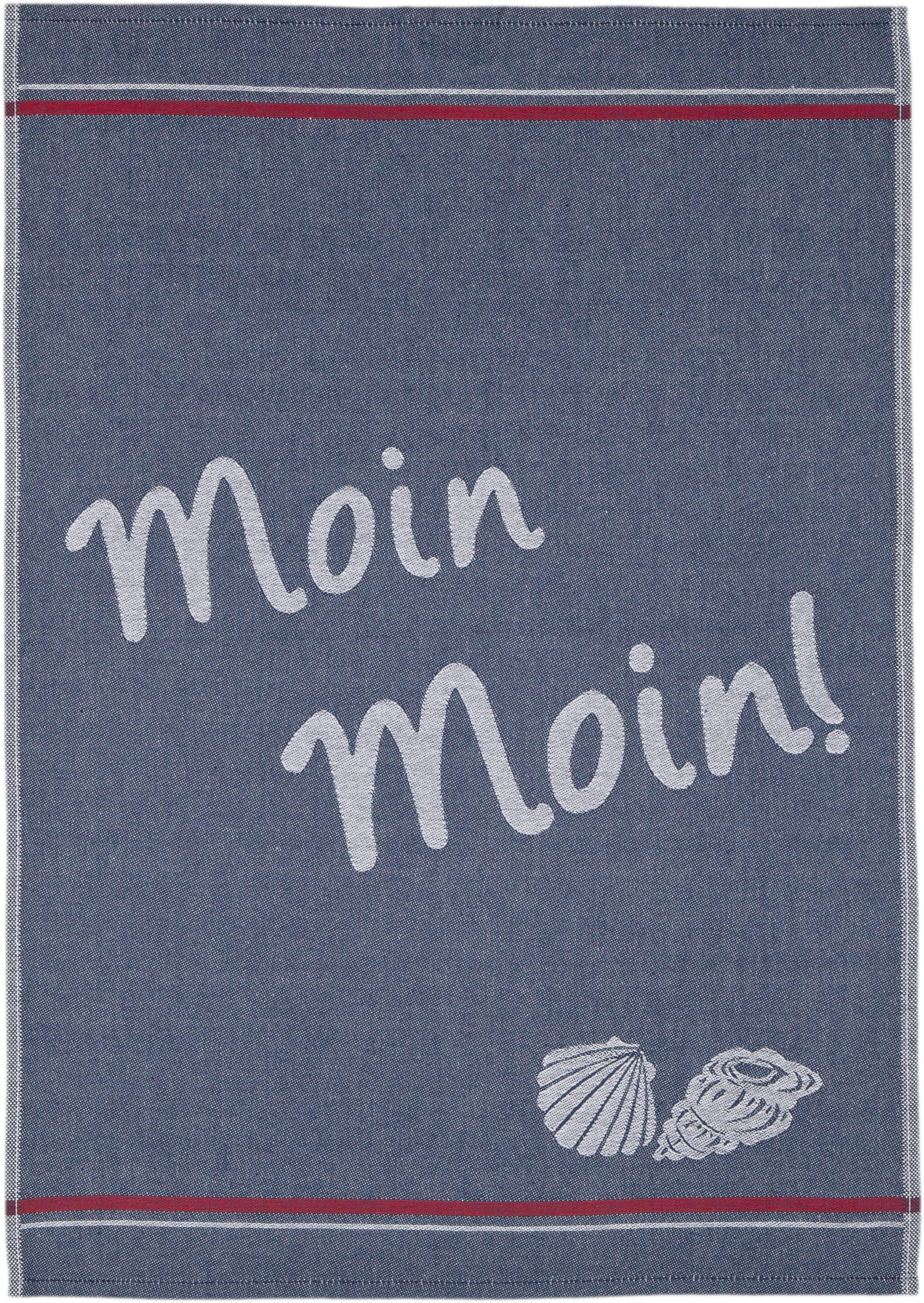 ROSS Geschirrtuch »Maritim - Moin moin«, (Set, 3 tlg.), Motivtuch, aus 100% Baumwolle
