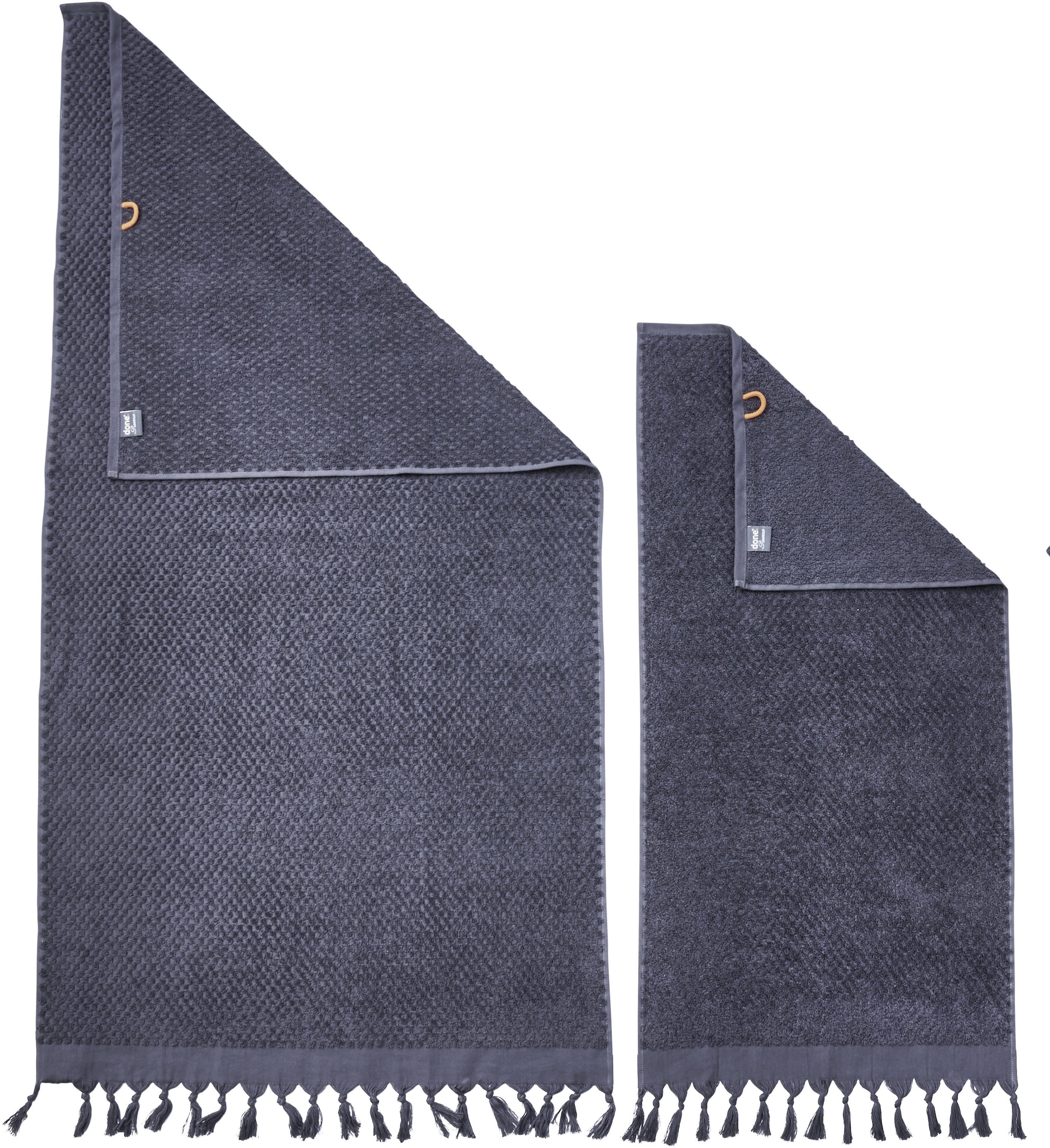 done.® Handtuch Set »Provence Honeycomb«, (Set, 4 St., 2 Handtücher (50x100 cm)-2 Duschtücher (70x140 cm), in Honigwaben-Optik, mit Fransen