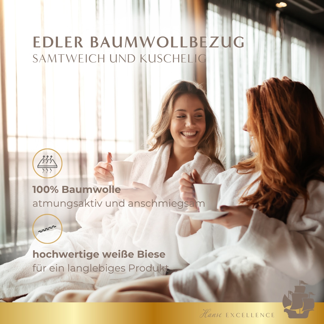 Hanse mit Kogge 3-Kammer-Kopfkissen »Hanse Excellence Gänsedaunenkopfkissen, Luxusqualität, Made in Germany« Füllung: Außenkammern: 100% Gänsedaunen; Innenkammer: 100% Gänsefedern 1 Stk. tlg.