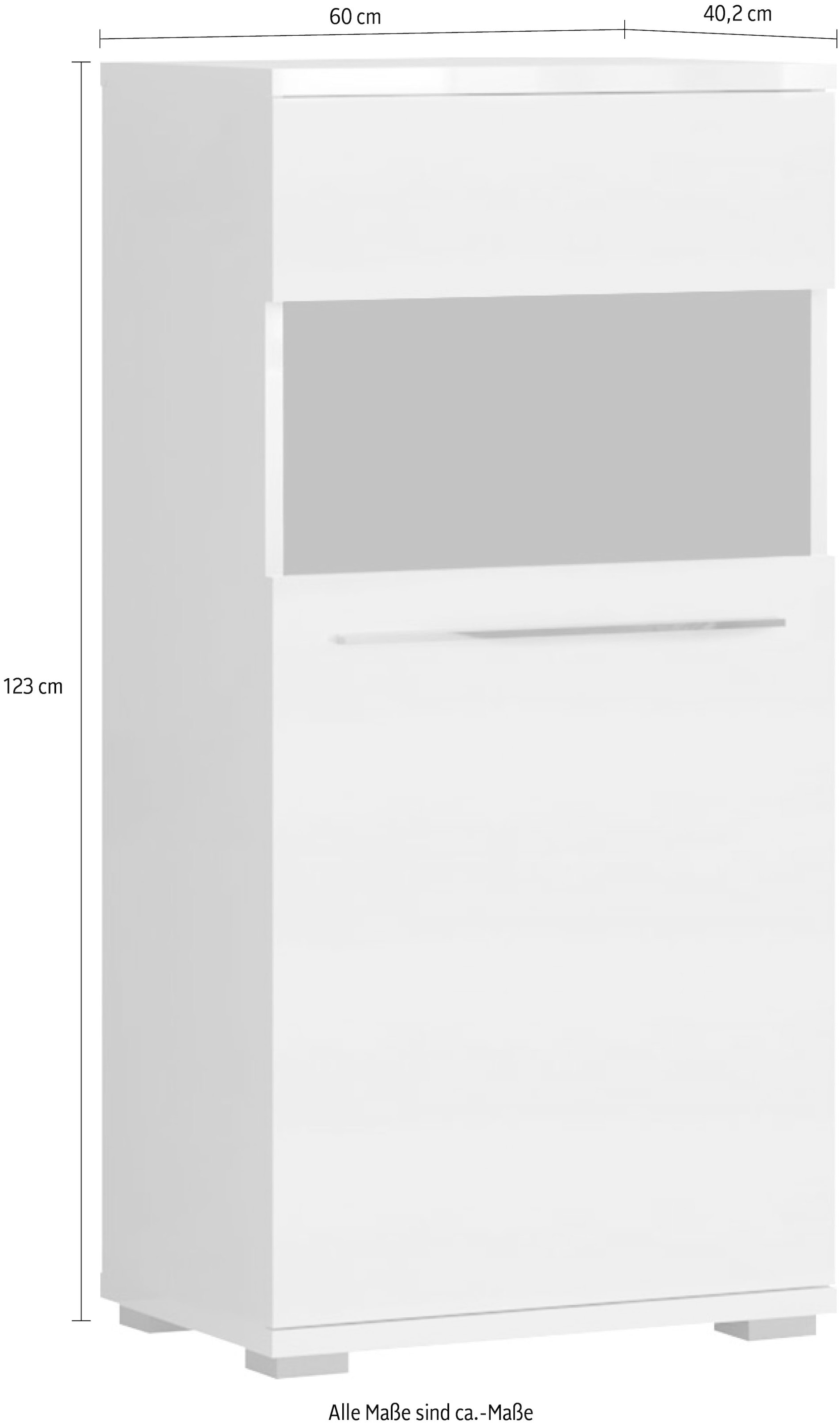 Places of Style Vitrine »Piano«, UV lackiert, Soft-Close Funktion