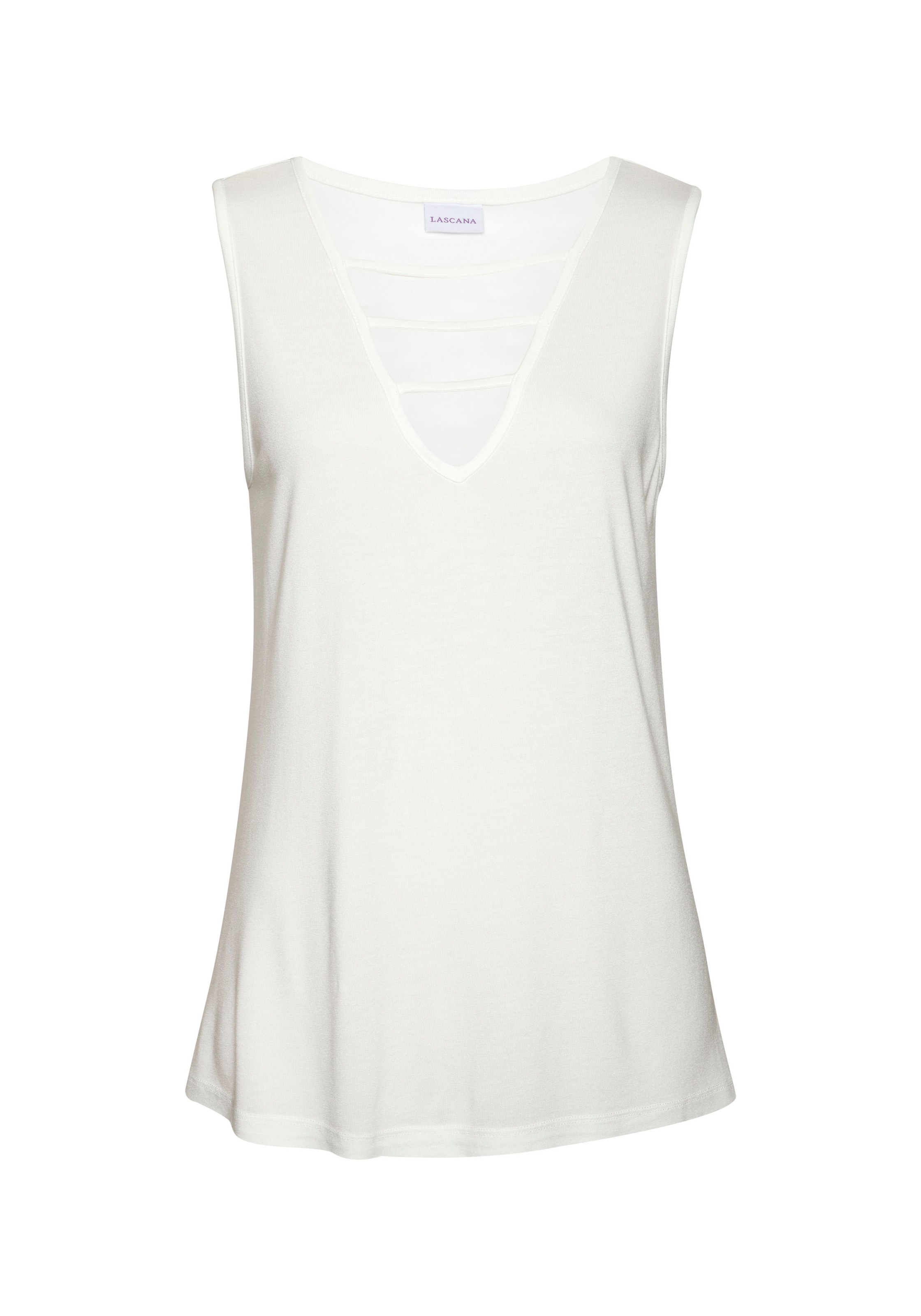 LASCANA Tanktop, mit Zierbändern, Jerseytop, modisches Damentop