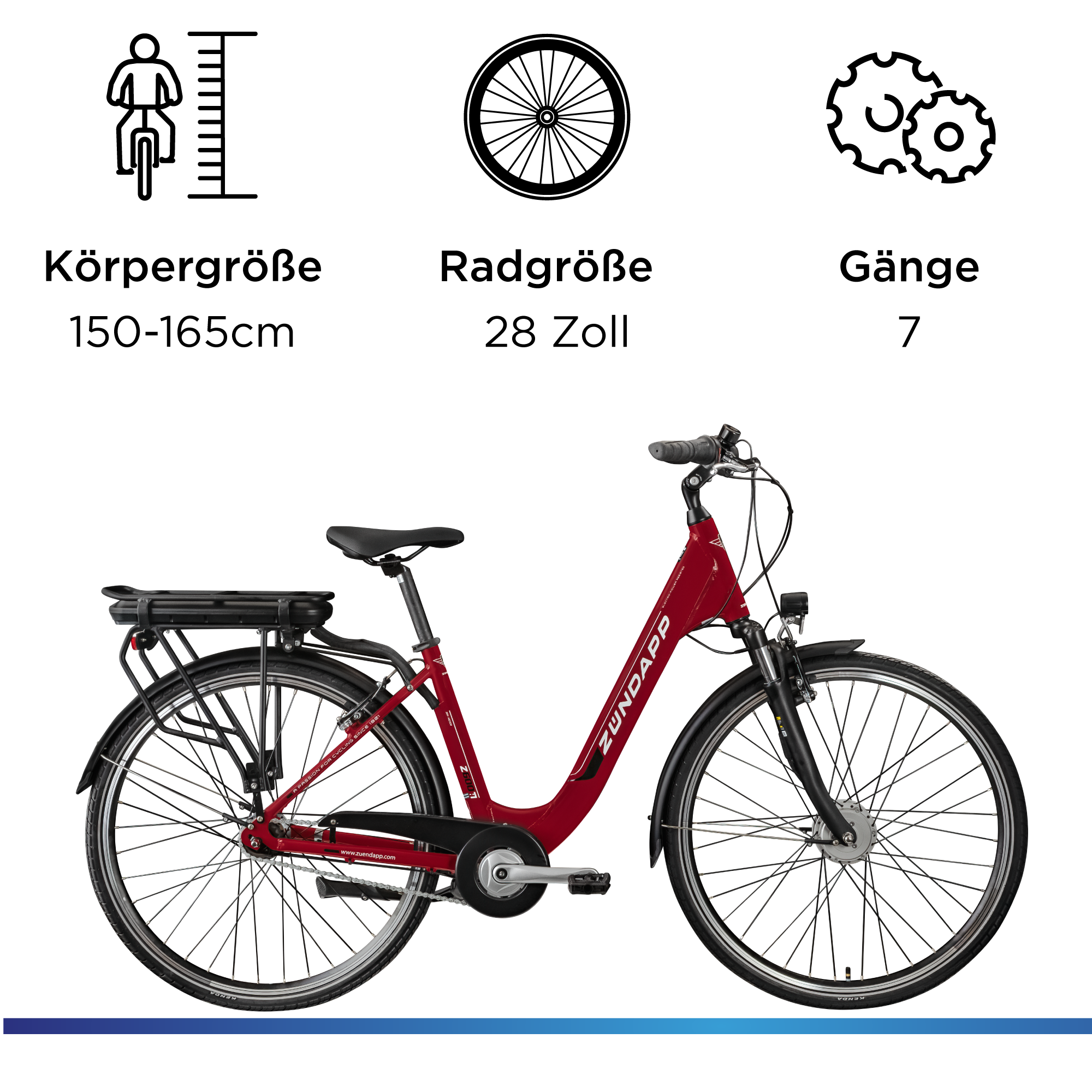 Zündapp »Z600« 7 Gang Nabenschaltung Frontmotor 250 W City E Bike Damen 28 Zoll Elektrofahrrad 7 Gang 150-165cm Damenfahrrad