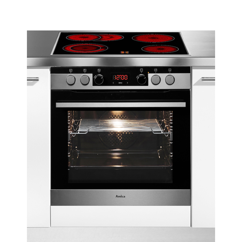 AMICA Elektro-Herd-Set »EHCX 934 600 E« mit 1-fach-Teleskopauszug Steam Clean SteamClean edelstahlfarben 1-fach-Teleskopauszug