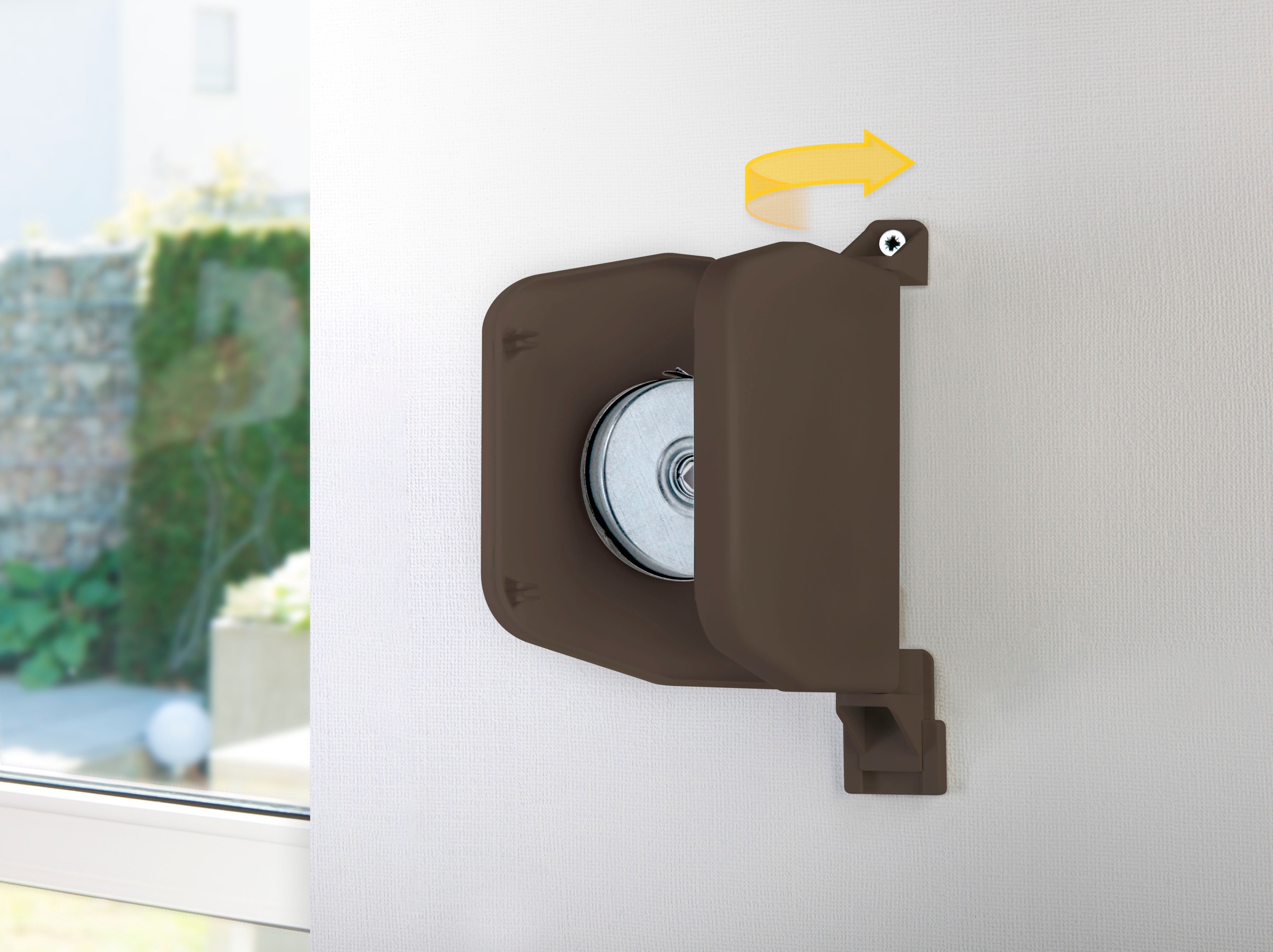 SCHELLENBERG Aufputz-Gurtwickler »Aufschraubwickler für das Rollladensystem Mini«, aufklappbar, mit festem Lochabstand, 155 mm, weiß oder braun