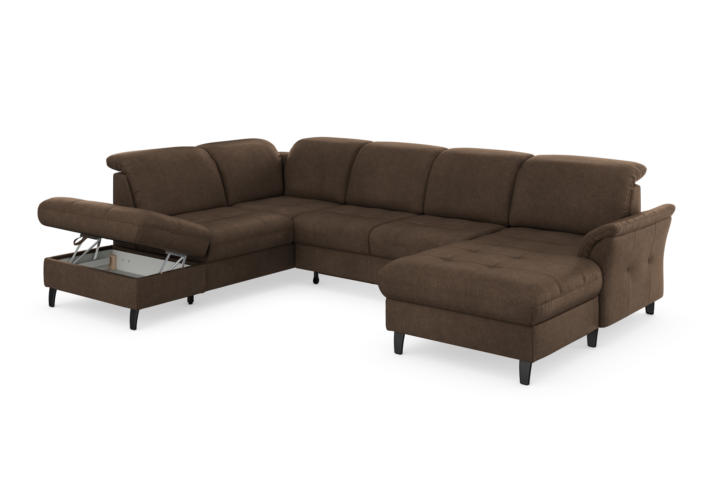 sit&more Wohnlandschaft »Maggiore U-Form«, wahlweise mit Kopfteilverstellung, Bettfunktion und Stauraum