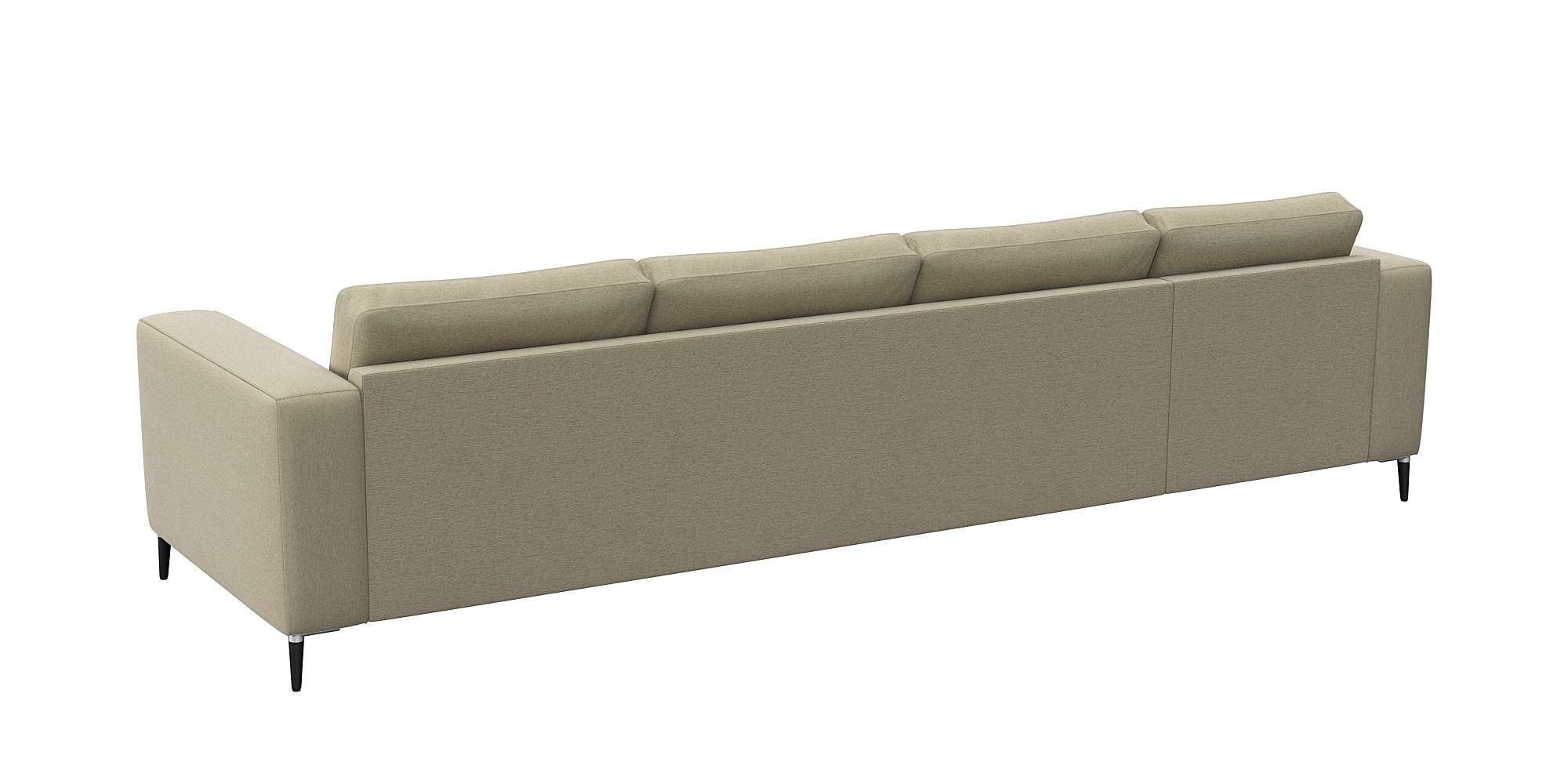 FLEXLUX Ecksofa »Fiore, L-Form«, breite Armlehnen, Kaltschaum, Füße Alu+schwarz