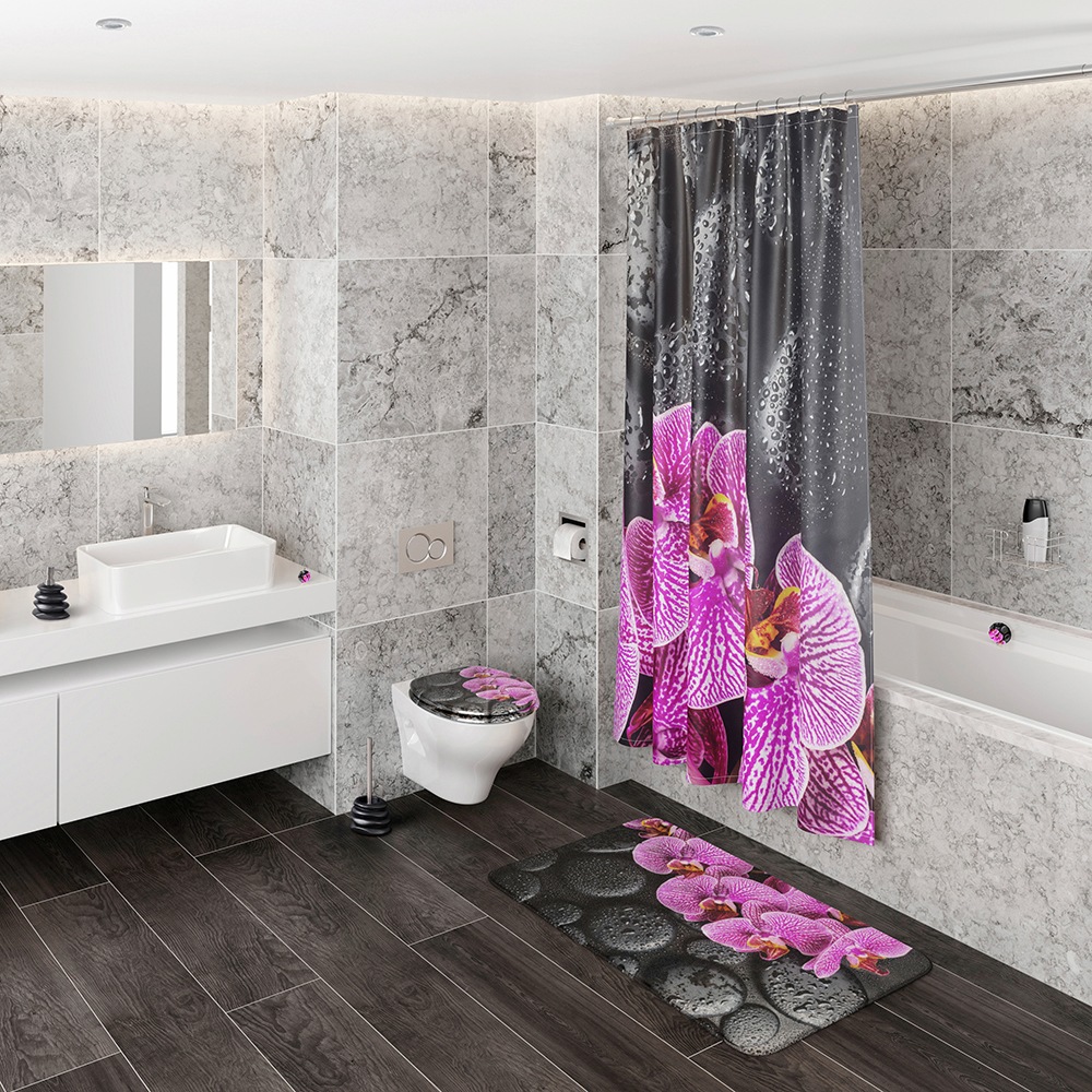 Sanilo Badaccessoire-Set »Madeira«, (Komplett-Set, 3 tlg.), bestehend aus WC-Sitz, Badteppich und Waschbeckenstöpsel