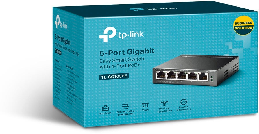TP-Link Netzwerk-Switch »TL-SG105PE 5-Port Gigabit (4x PoE+) L2 Smart Switch«