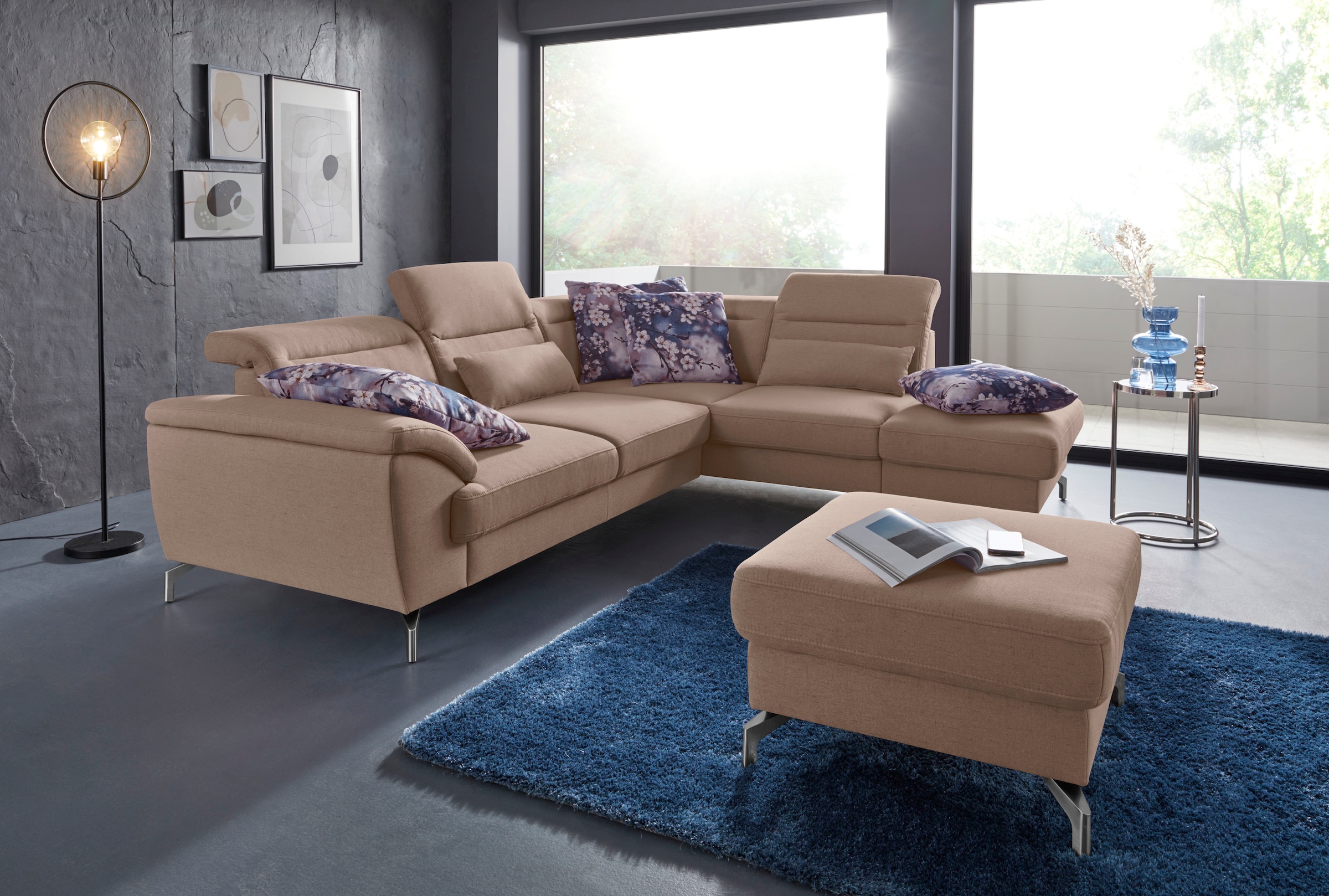 sit&more Ecksofa »Percy L-Form«, 12 cm Fußhöhe, Sitztiefenverstellung, wahl günstig online kaufen