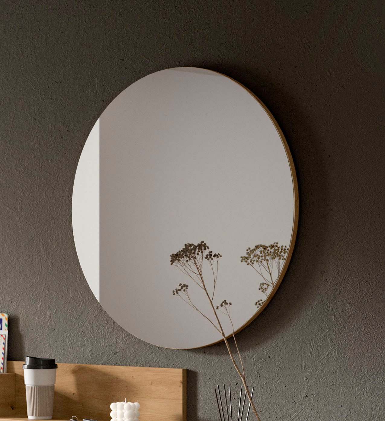 INOSIGN Wandspiegel »EVRID, rund, Durchmesser 70 cm«, (inklusive Beleuchtung), Spiegel, Garderobenspiegel, Flurspiegel, Dielenspiegel, Spiegelpaneel