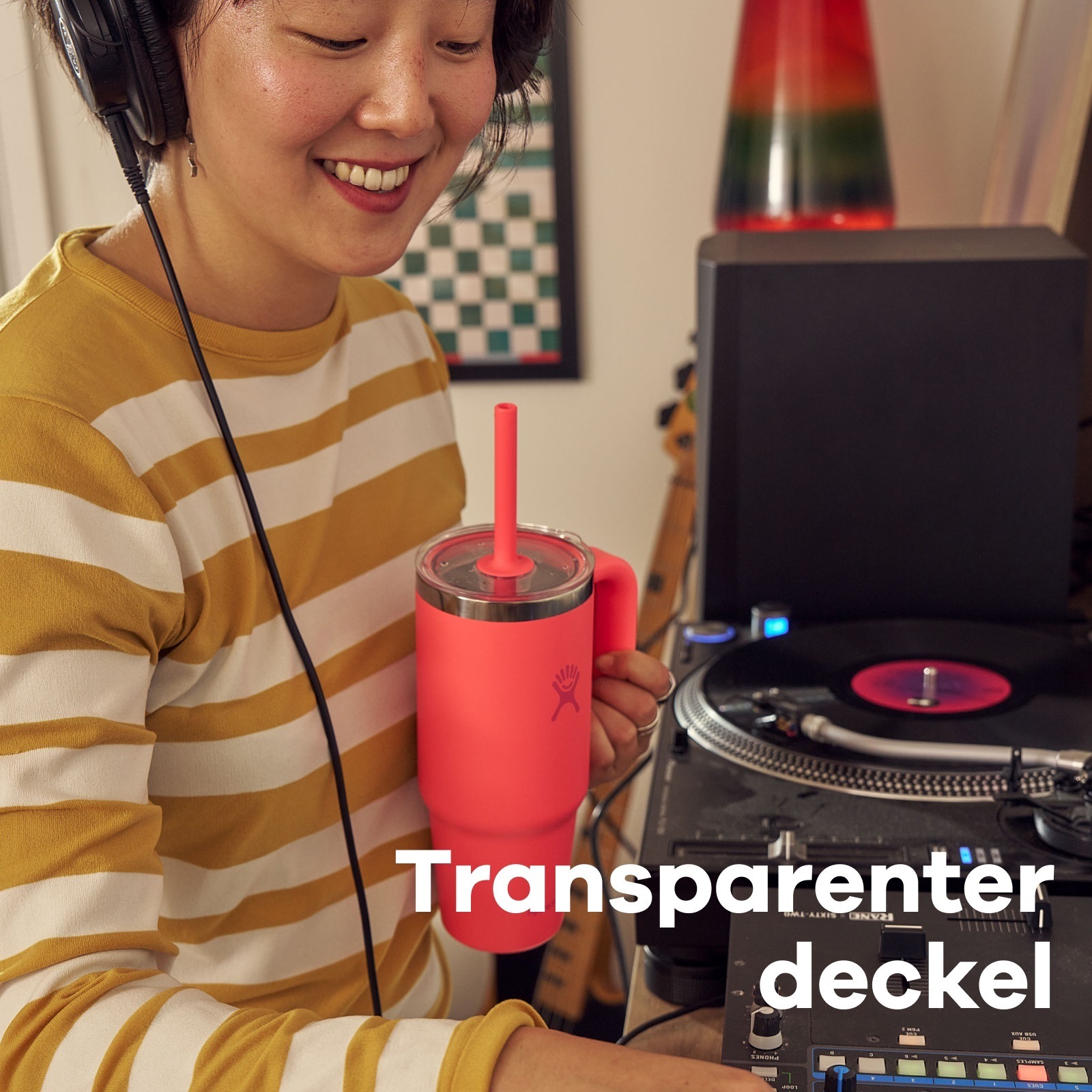 Hydro Flask Thermobecher »24 OZ Travel Tumbler Clear Lid« Kompatibel mit Eindrückzubehör der Größe Medium