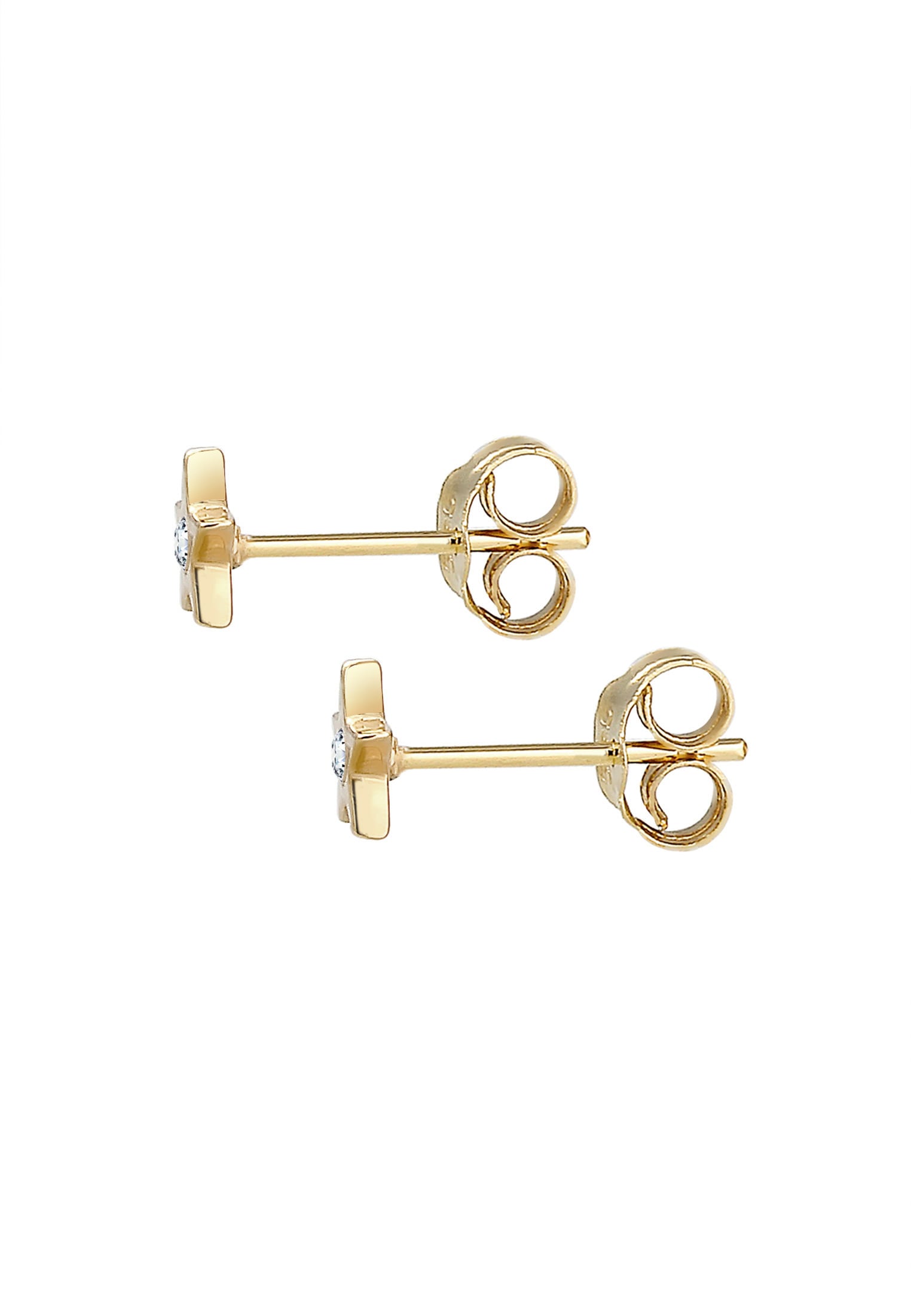 Elli DIAMONDS Paar Ohrstecker »Ohrstecker Stern Diamant (0.03ct) 375 Gelbgold«