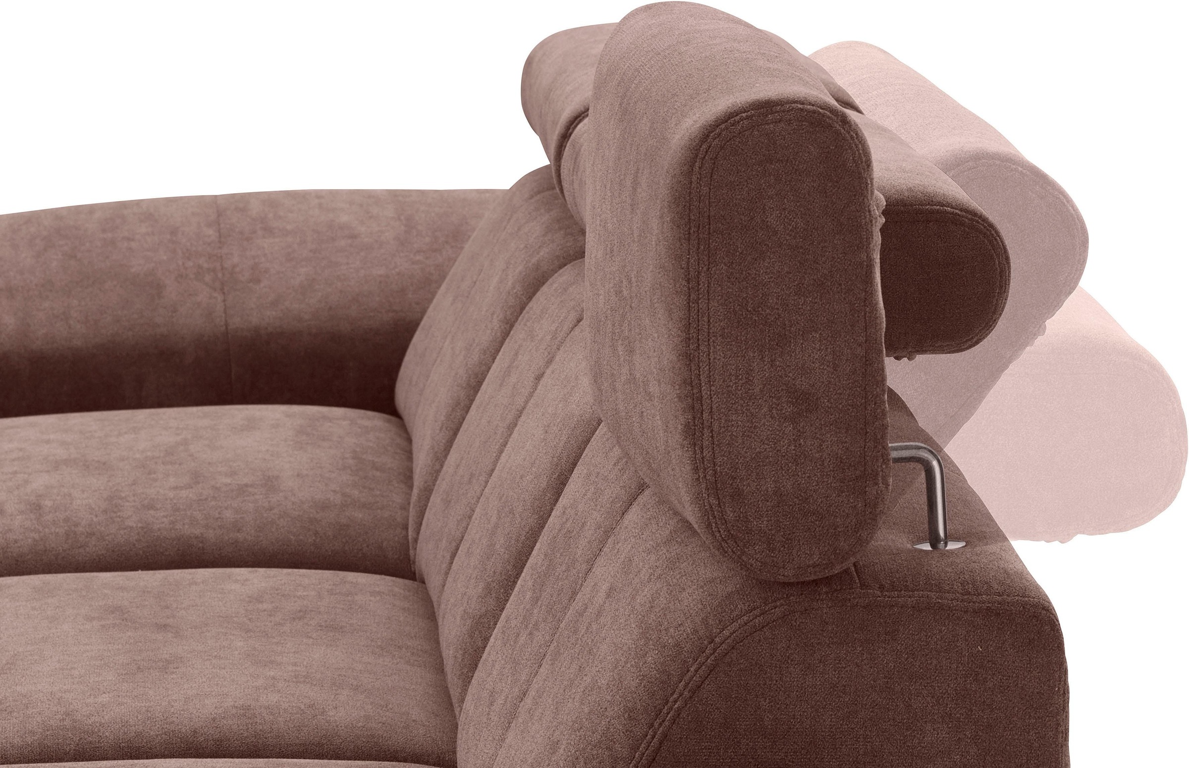 exxpo - sofa fashion Ecksofa »Salerno, inkl. Kopf- und Armteilverstellung, elegant & bequem, L-Form«, wahlweise mit Bettfunktion und Bettkasten, tolle Detailverarbeitung