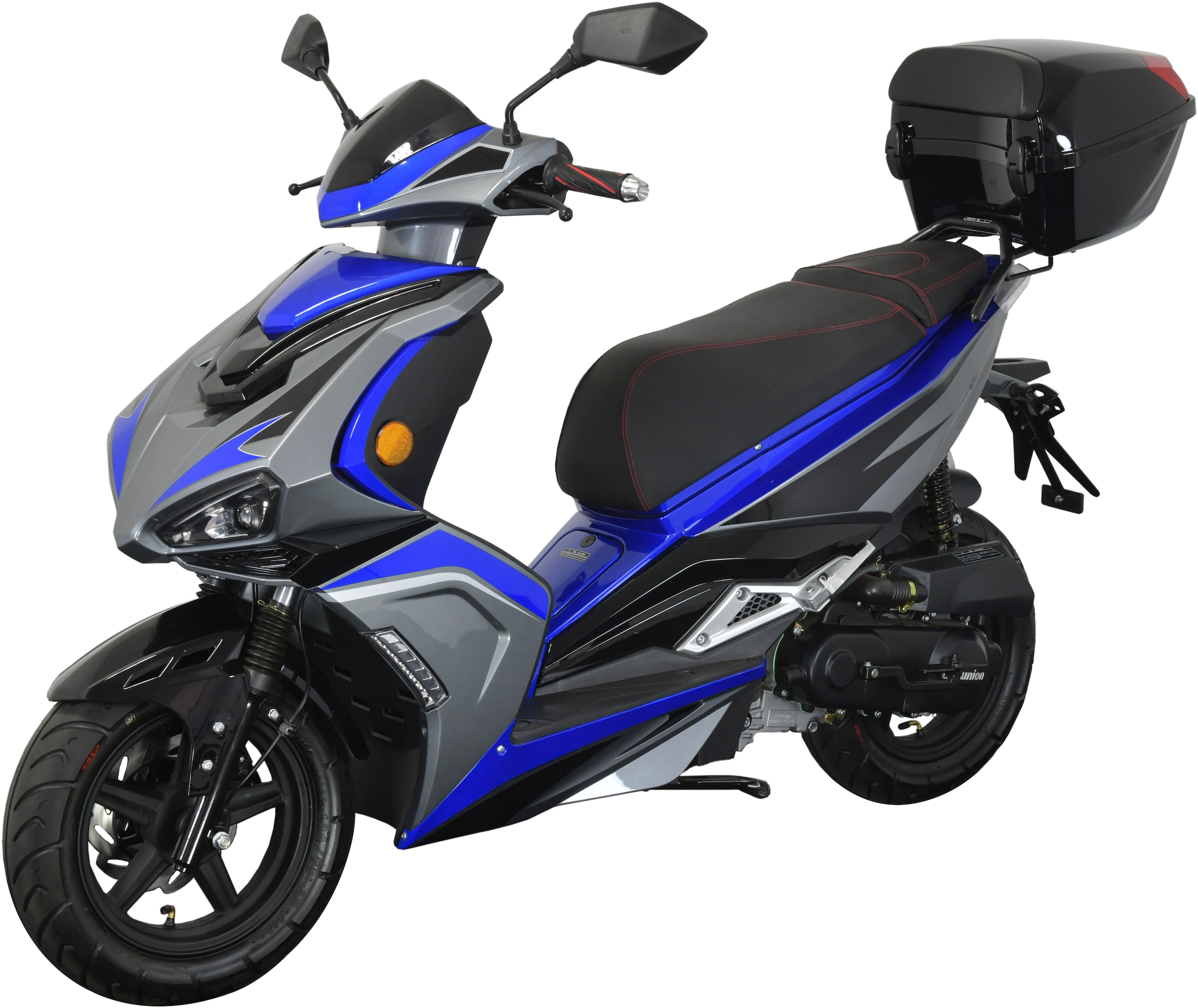 GT UNION Motorroller »Striker 45«, 49,5 cm³, 45 km/h, Euro 5, 3 PS, (Set, mit Topcase), Luftgekühlter Motor
