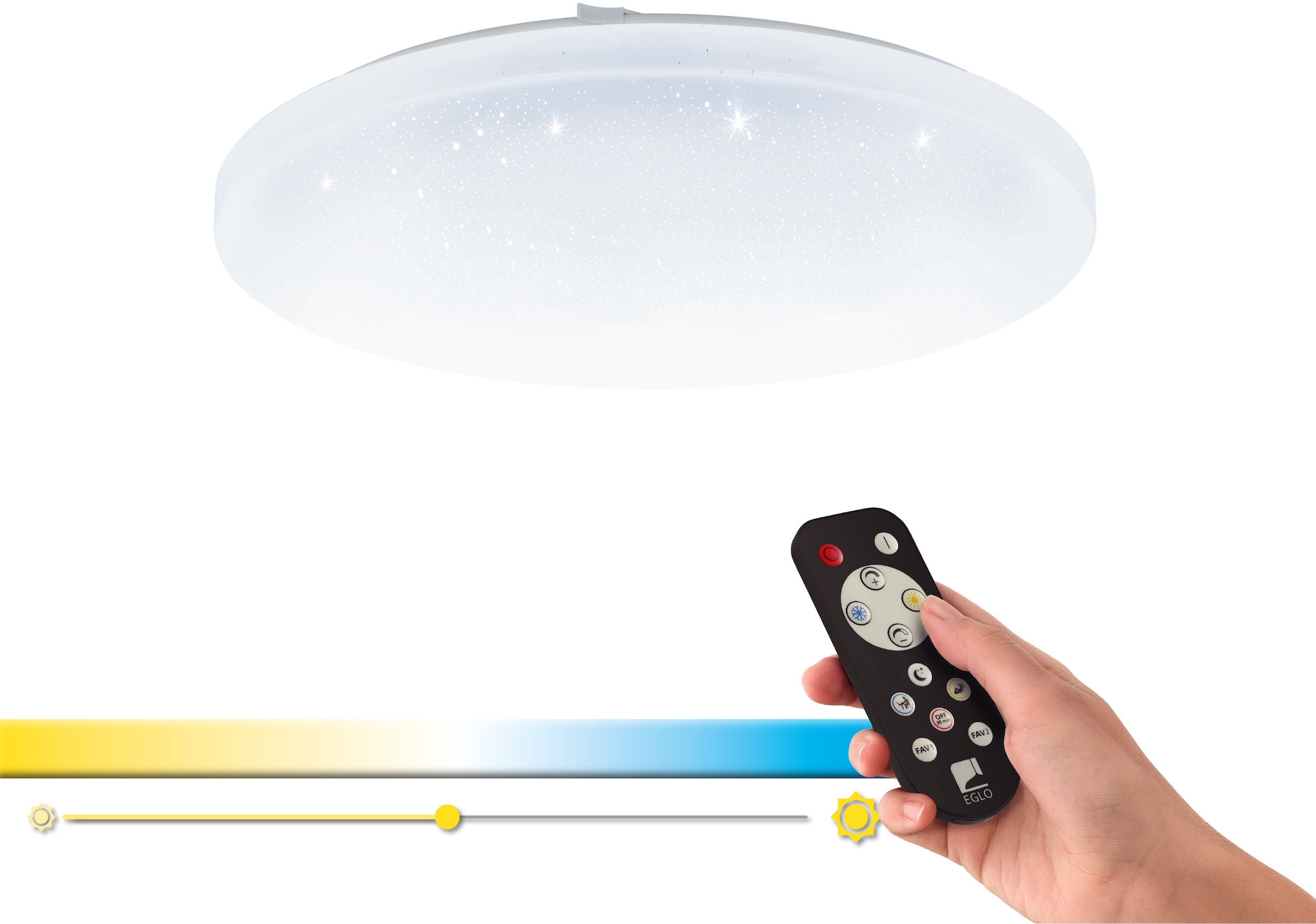 EGLO Deckenleuchte »FRANIA-A«, LED-Board, weiß / Ø40 x H5,5 cm / inkl. 1 x günstig online kaufen