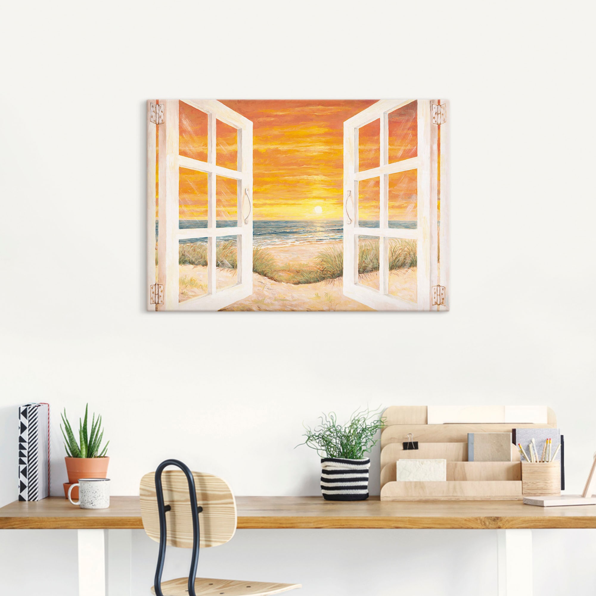 Artland Leinwandbild »Fenster zum Meer« Meer Bilder 1 Stk. tlg. auf Holzrahmen gespannt