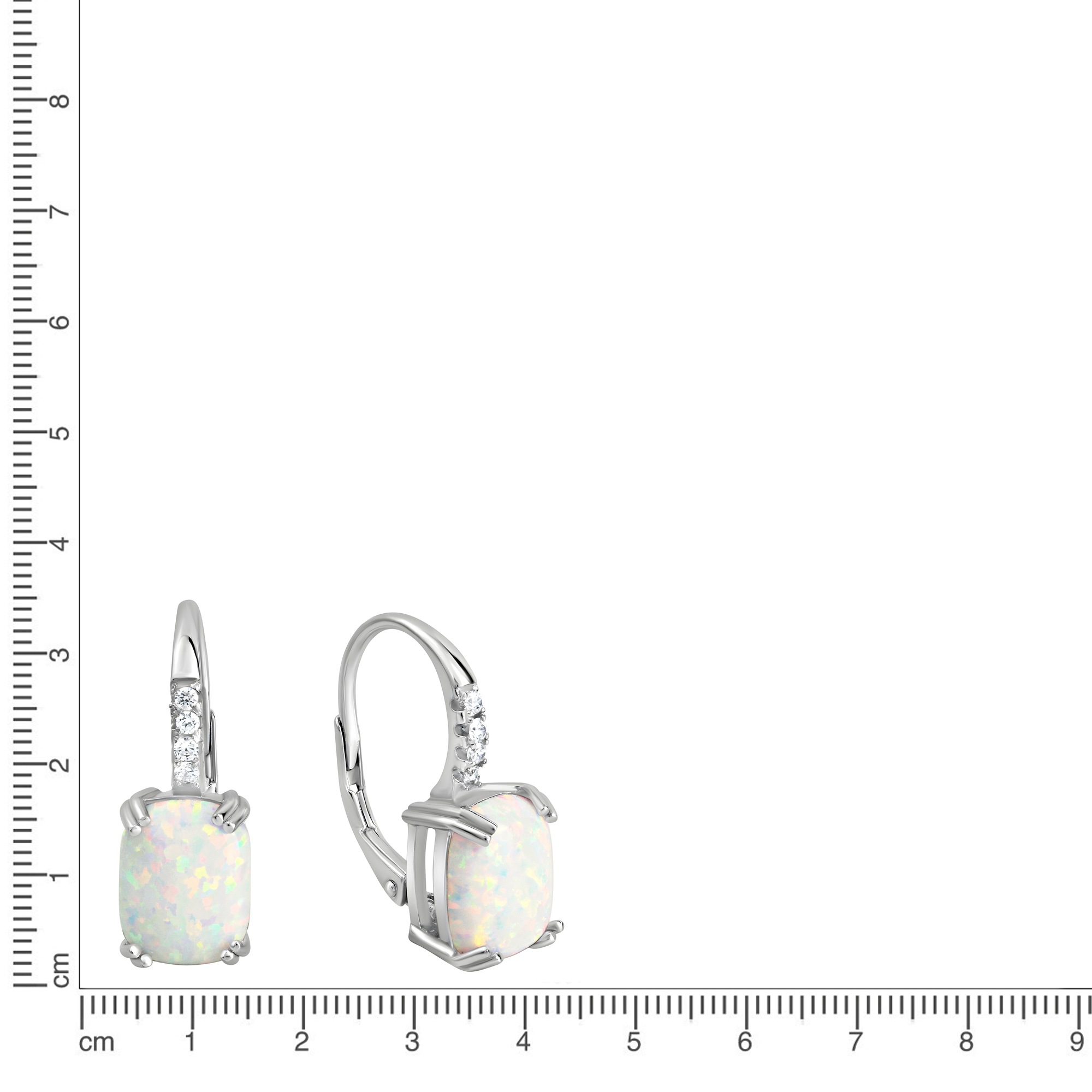 Vivance Paar Ohrhänger »925/- Sterling Silber rhodiniert synth. Opal und Zirkonia«