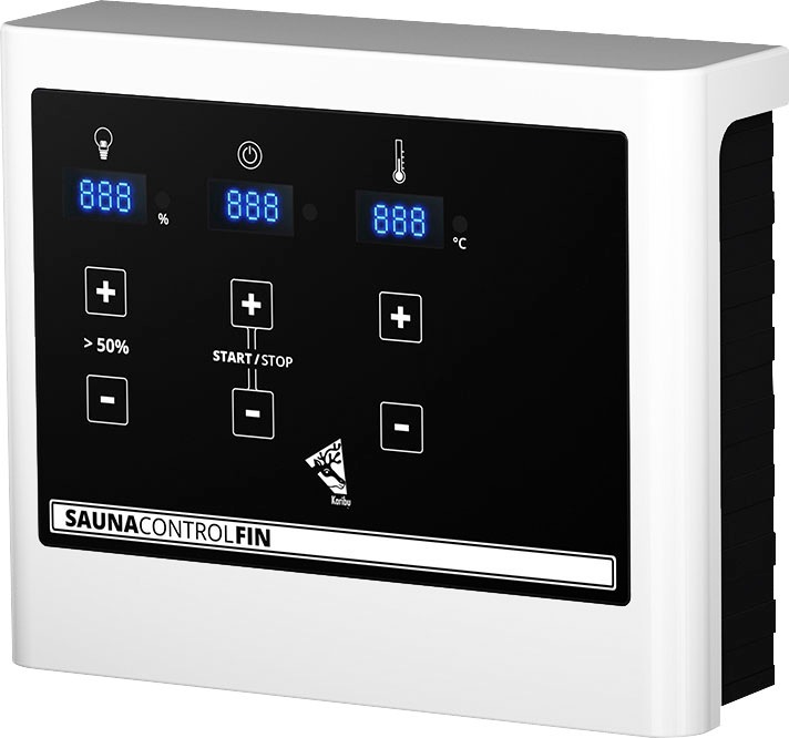 KONIFERA Saunahaus »Maiko 5 SET B«, terragrau, mit Ofen 9 kW ext. Steuerung