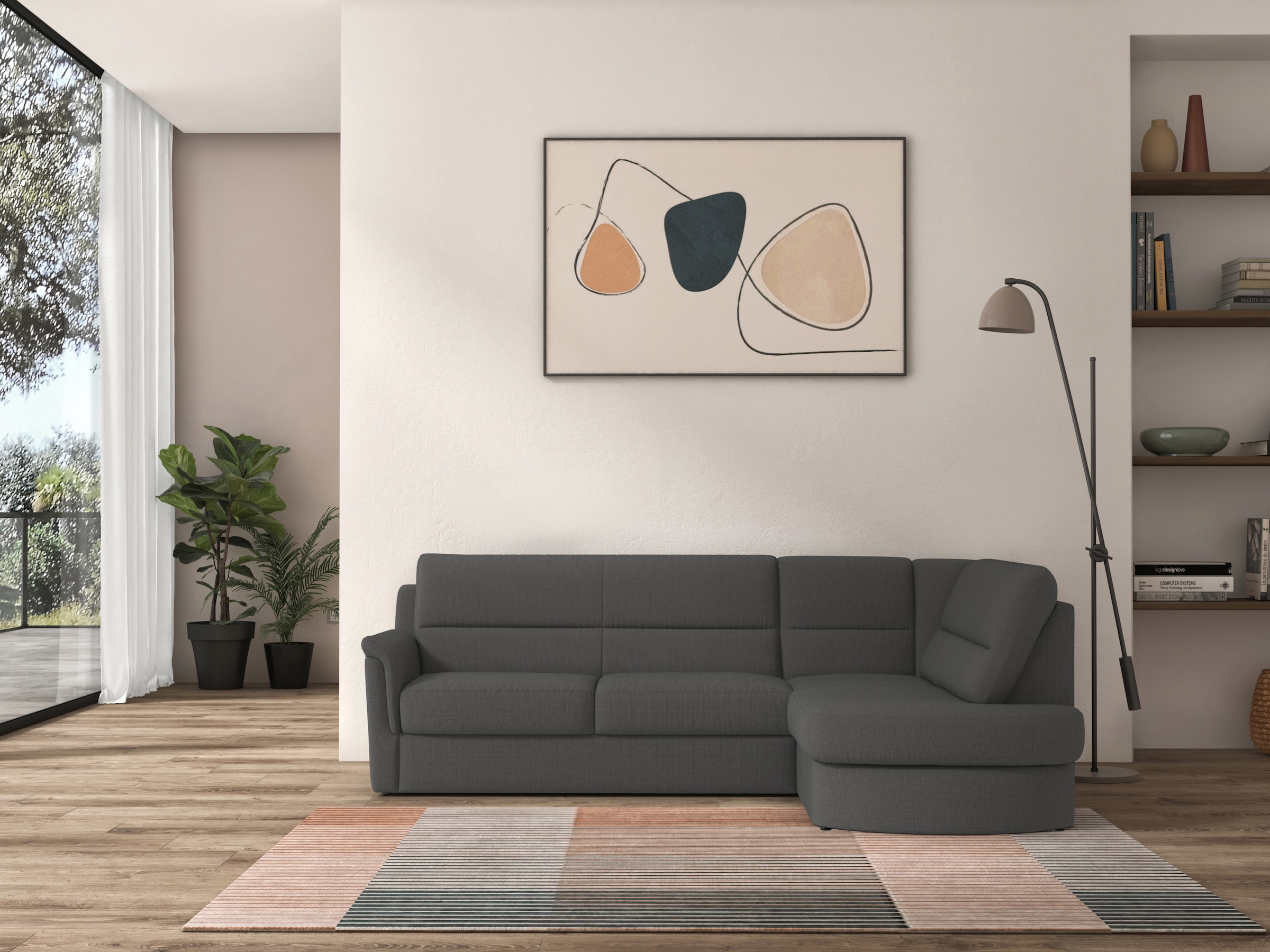 sit&more Ecksofa »Panini L-Form«, wahlweise mit Bettfunktion und Bettkasten