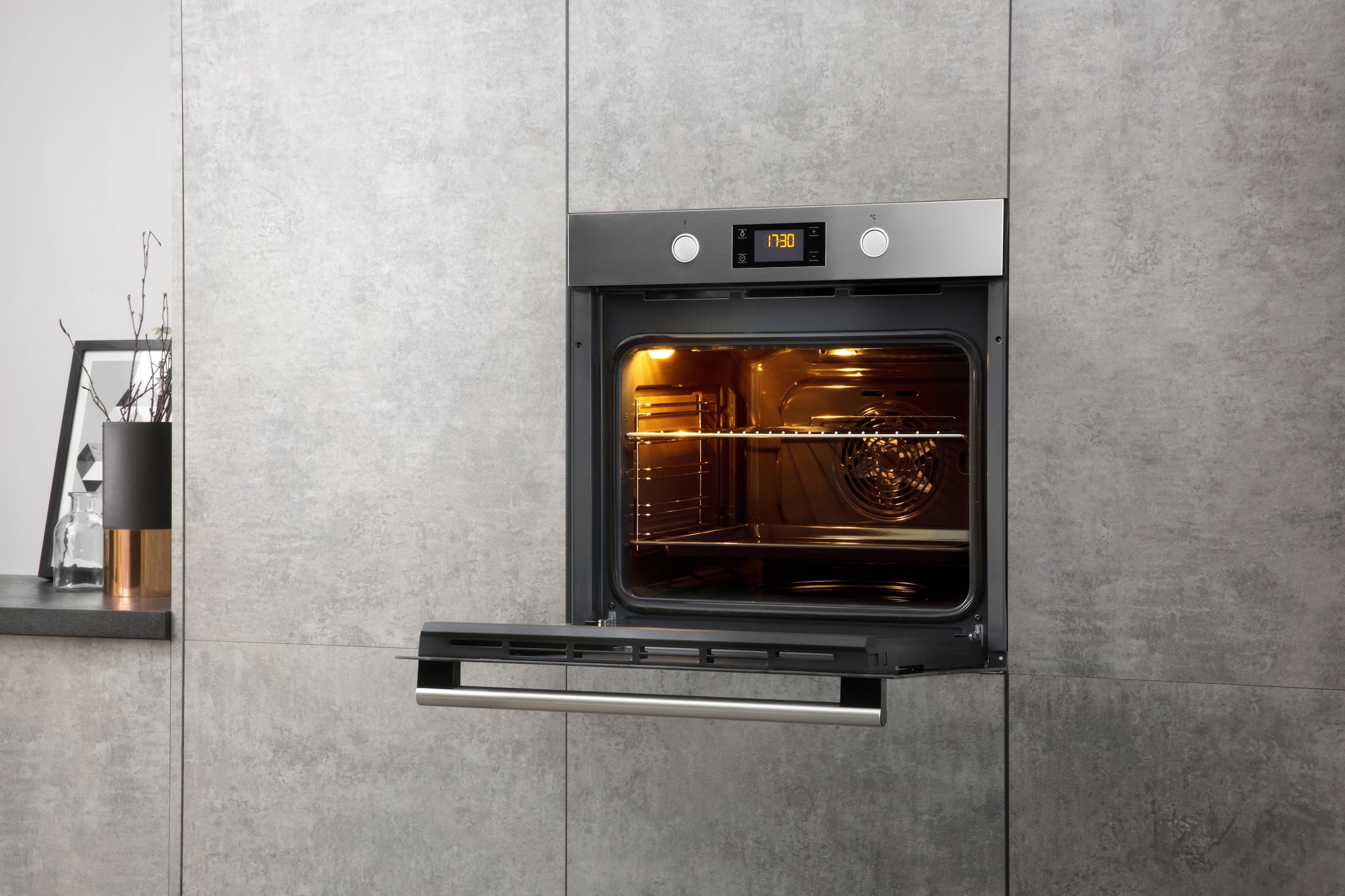 BAUKNECHT Backofen-Set »BAR2 KP8V2 IN«, mit 2-fach-Teleskopauszug, Pyrolyse-Selbstreinigung, PowerHeißluft