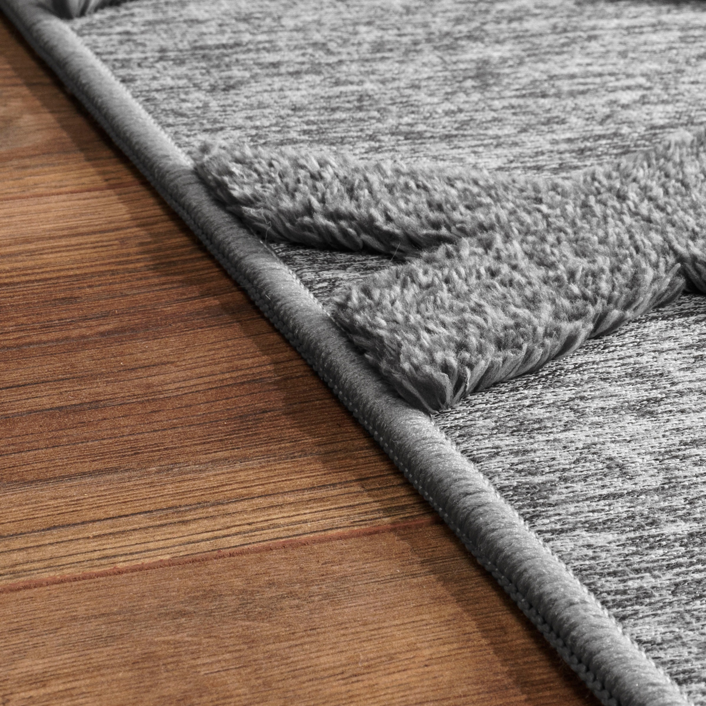 Paco Home Teppich »Utrecht 642«, rechteckig, 4 mm Höhe, Kurzflor, Uni Farben, 3D-Design, Rauten Muster, Hoch-Tief Effekt