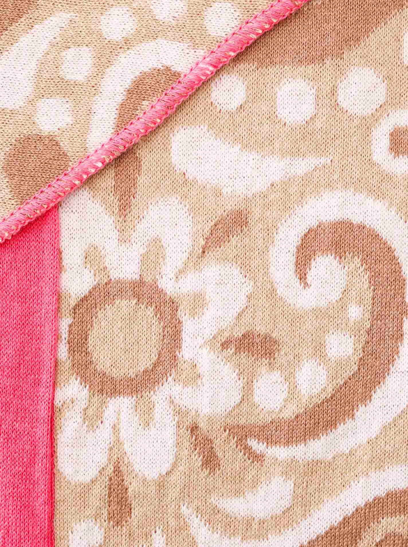 Zwillingsherz Dreieckstuch »"Blumige Aussichten"« Florales Muster, Kante Uni, Strick