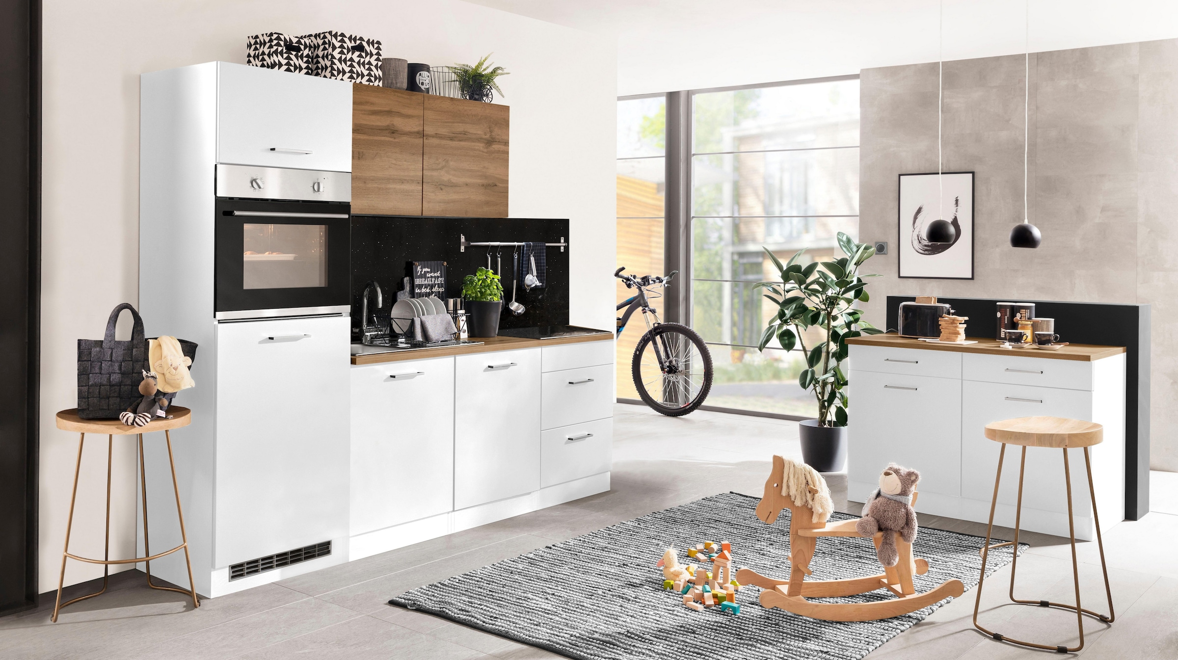 KOCHSTATION Küchenzeile »KS-Kehl«, ohne E-Geräte, Breite 240 cm, für Kühlschrank