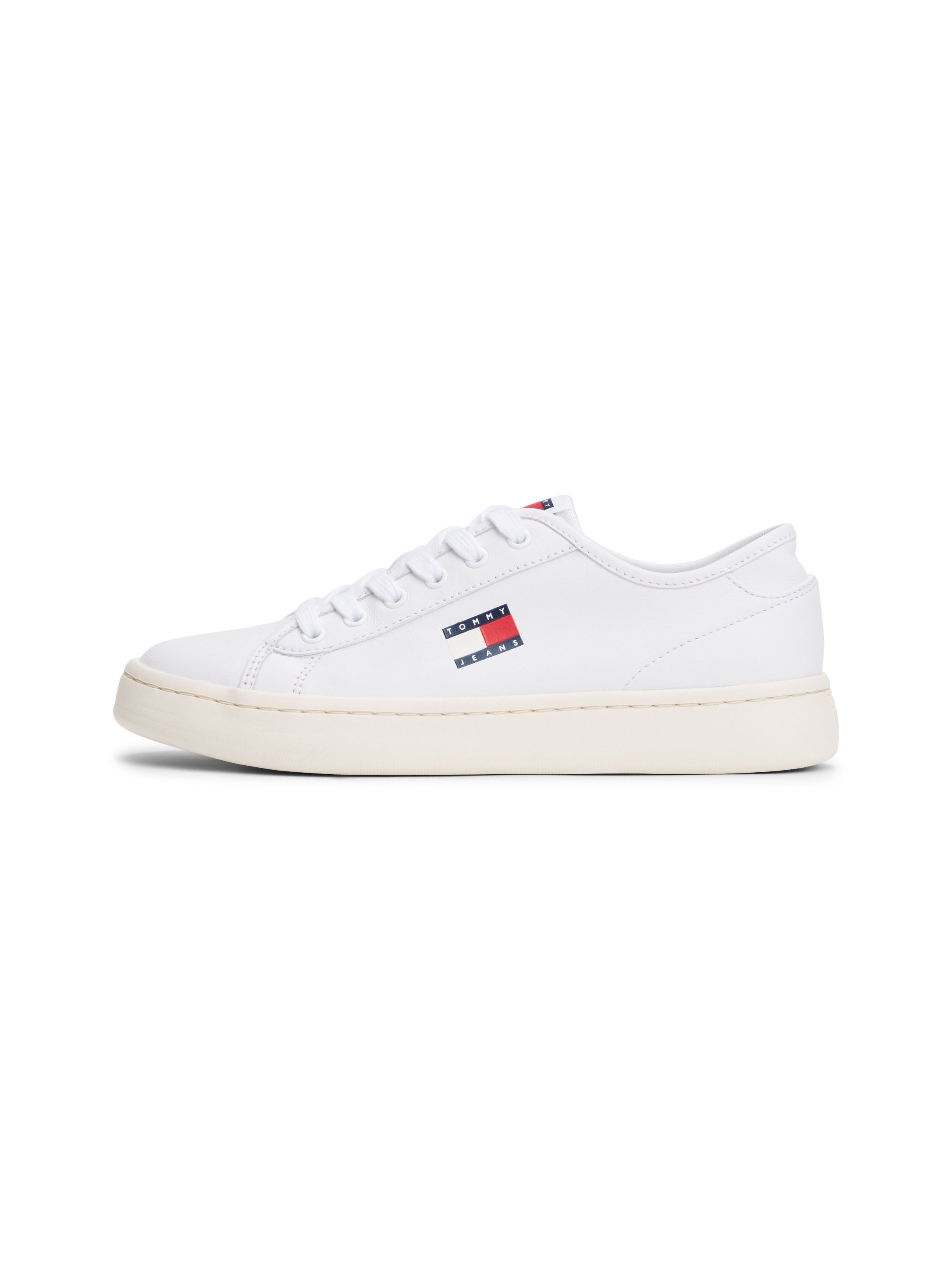 Tommy Jeans Plateausneaker »TJW LIGHTWEIGHT COURT SNEAKER«  , Freizeitschuh, Halbschuh, Schnürschuh mit plakativer Logoflag