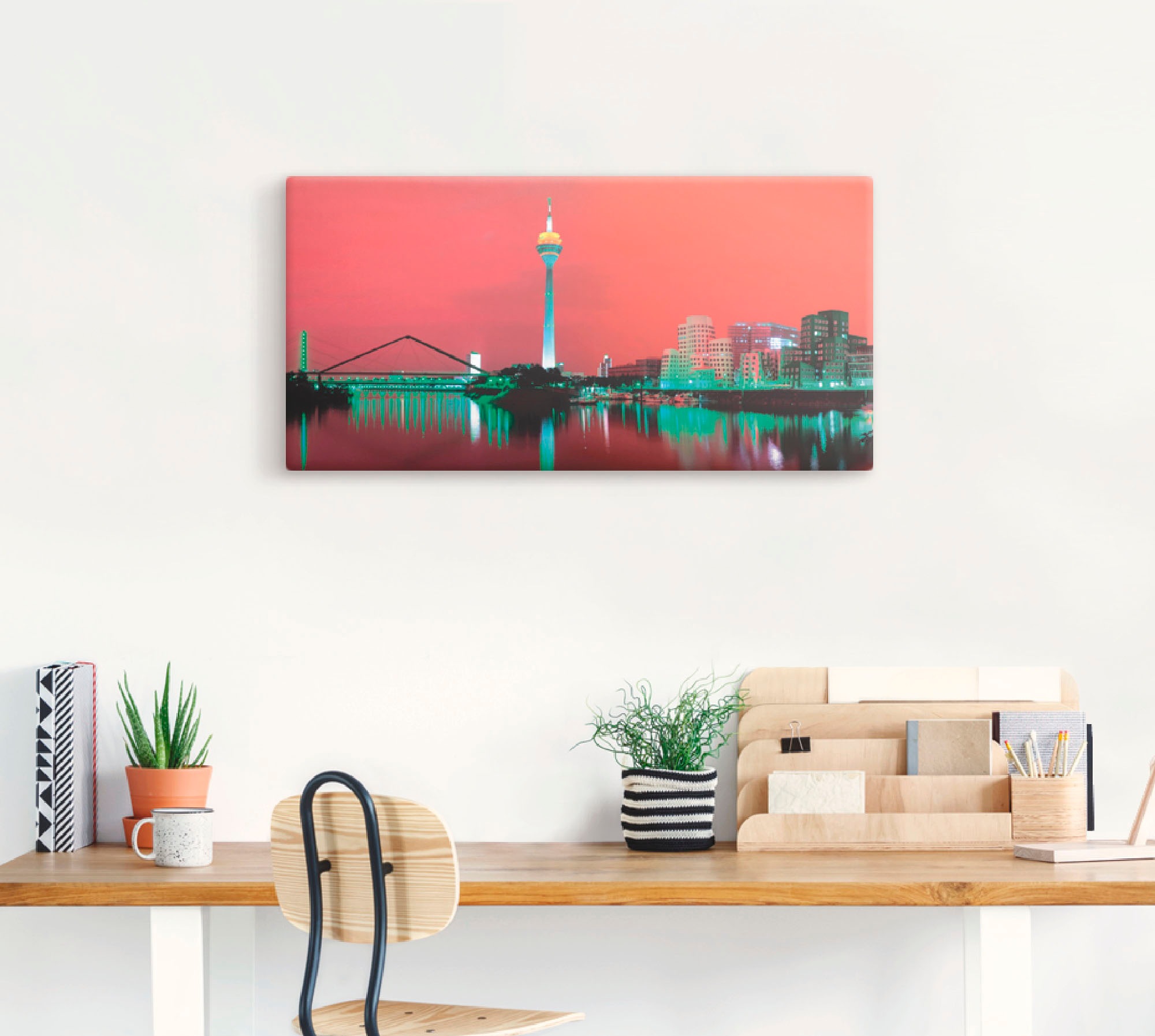 Artland Wandbild »Düsseldorf Skyline V«, Deutschland, (1 St.), als Leinwandbild, Wandaufkleber oder Poster in versch. Größen