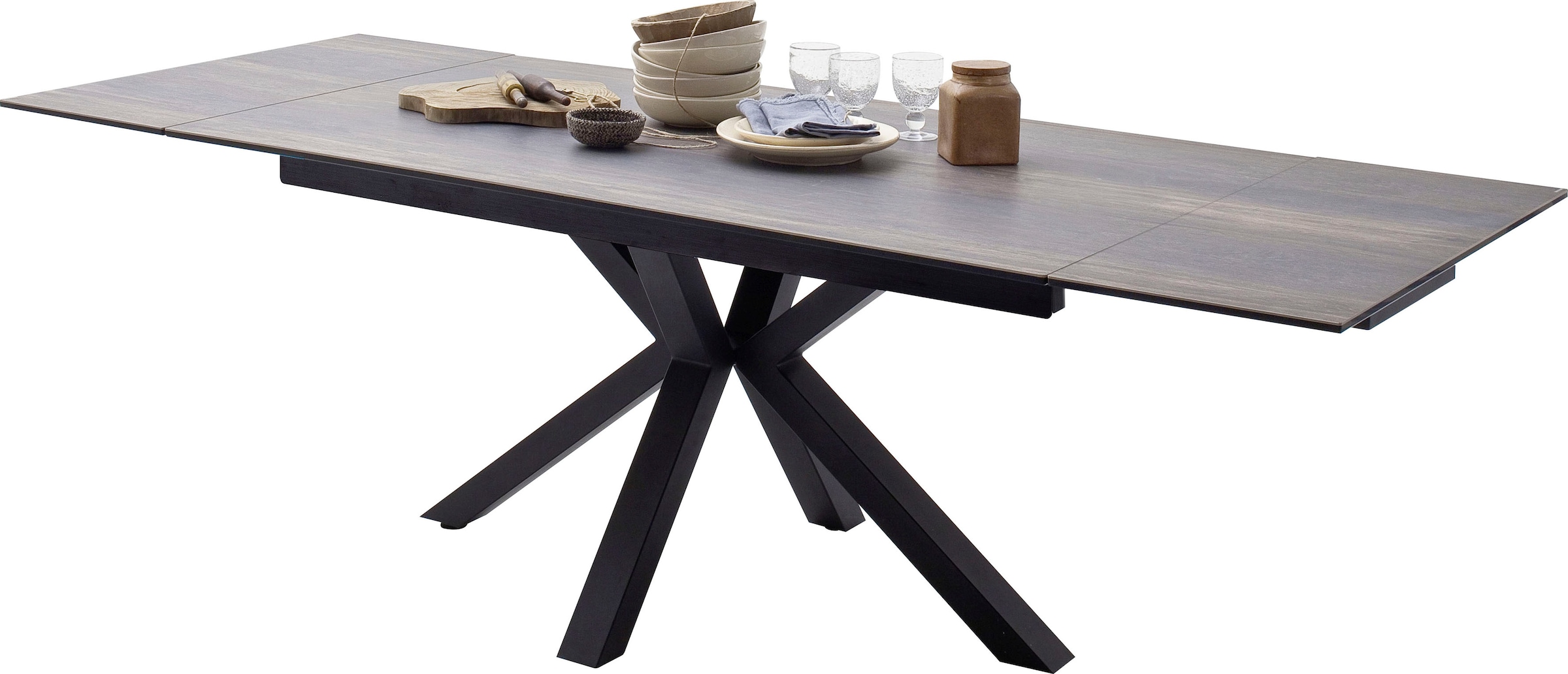 MCA furniture Esstisch »Nagano«, Esstisch Glas-Keramik mit Stirnauszug