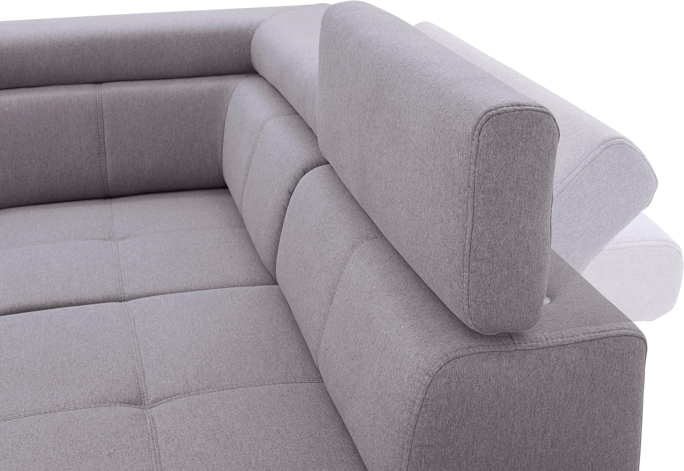 exxpo - sofa fashion Ecksofa »Fiji, L-Form«, mit Kopf- bzw. Rückenverstellung, wahlweise mit Bettfunktion