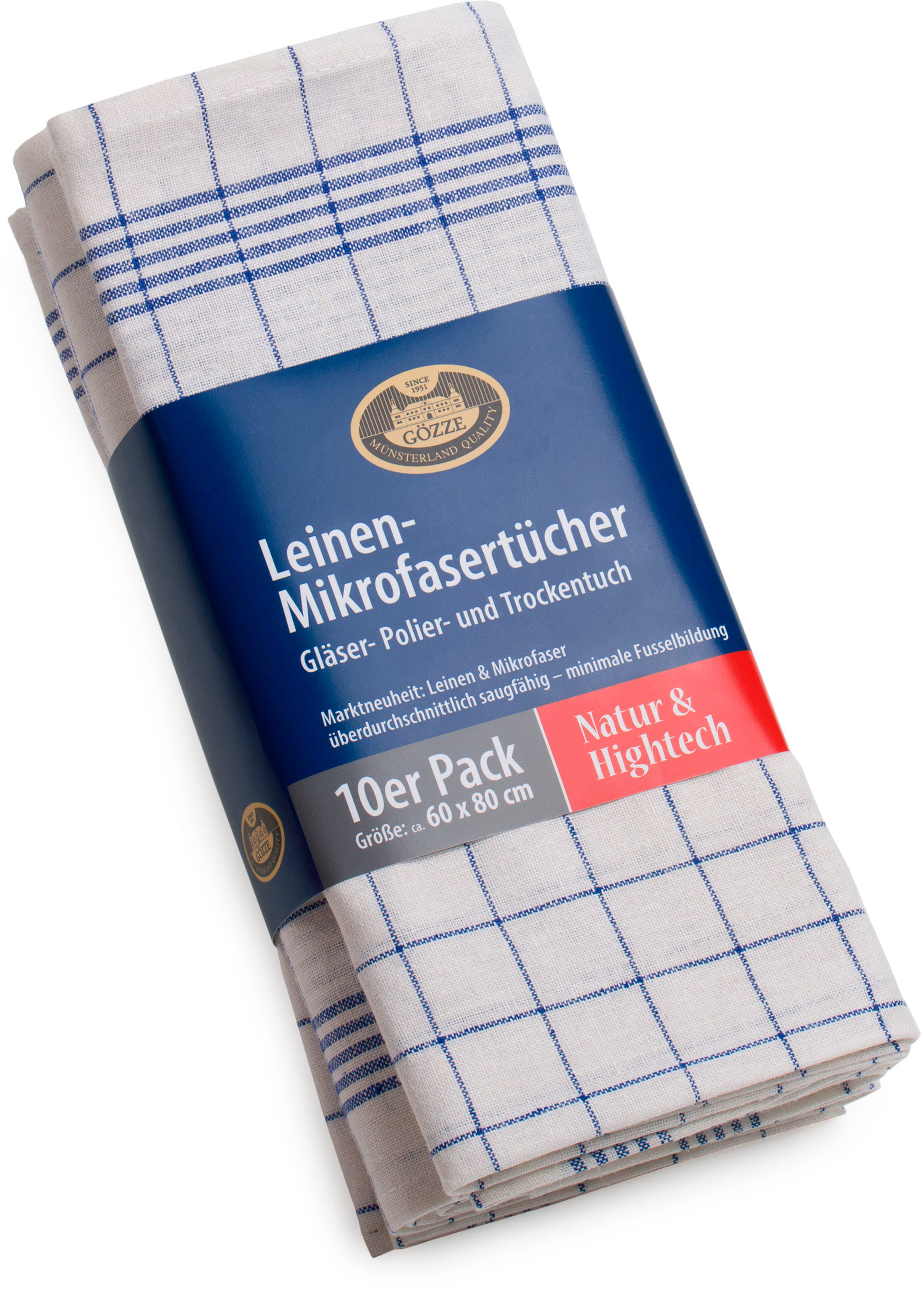 Geschirrtuch »Gläser und Poliertuch, Des. 60053, 60x80 cm«, (Set, 10 tlg.), Mikrofaser