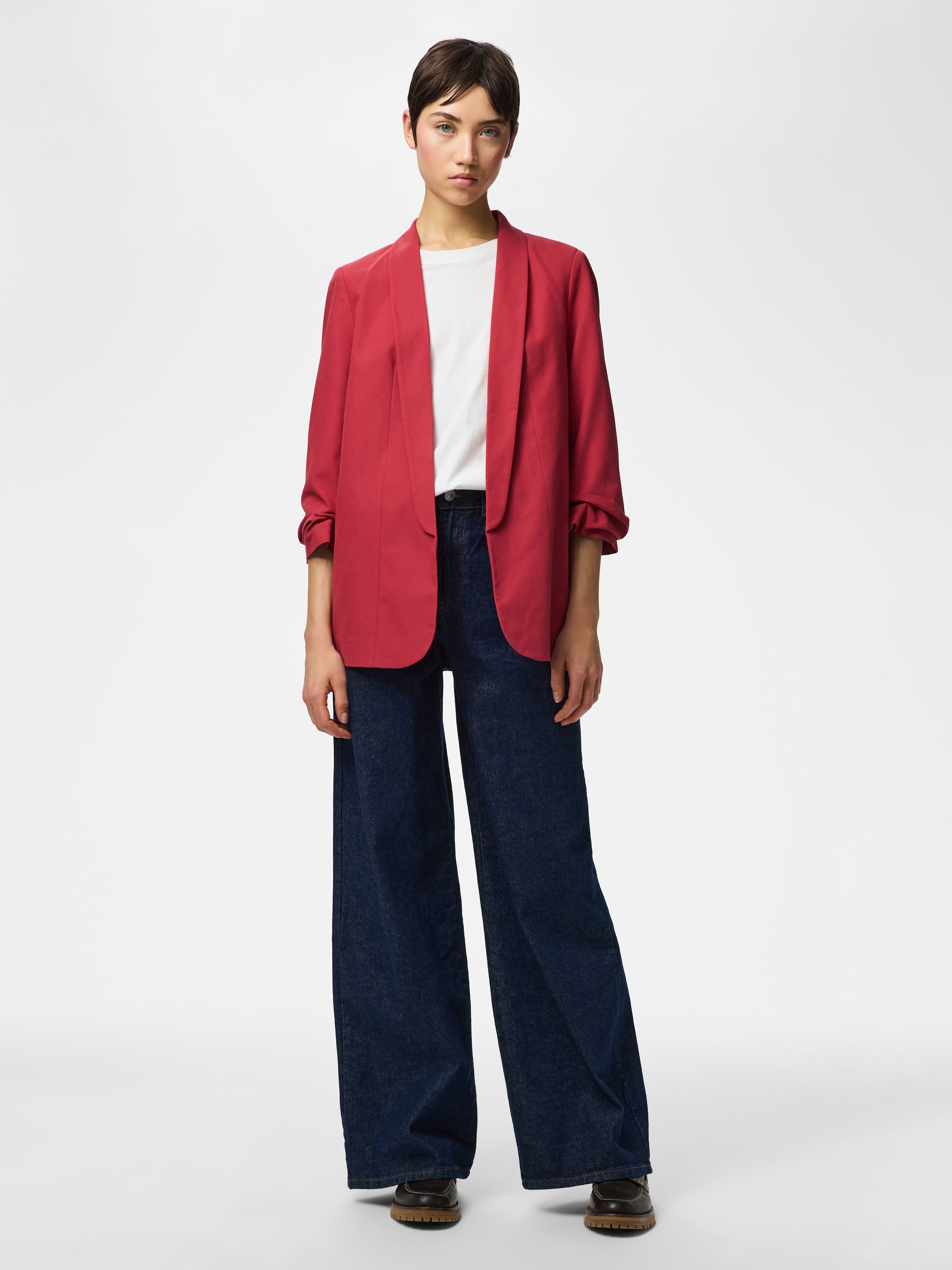 pieces »PCBOSELLA 3/4 BLAZER NOOS« Materialmix, regular fit